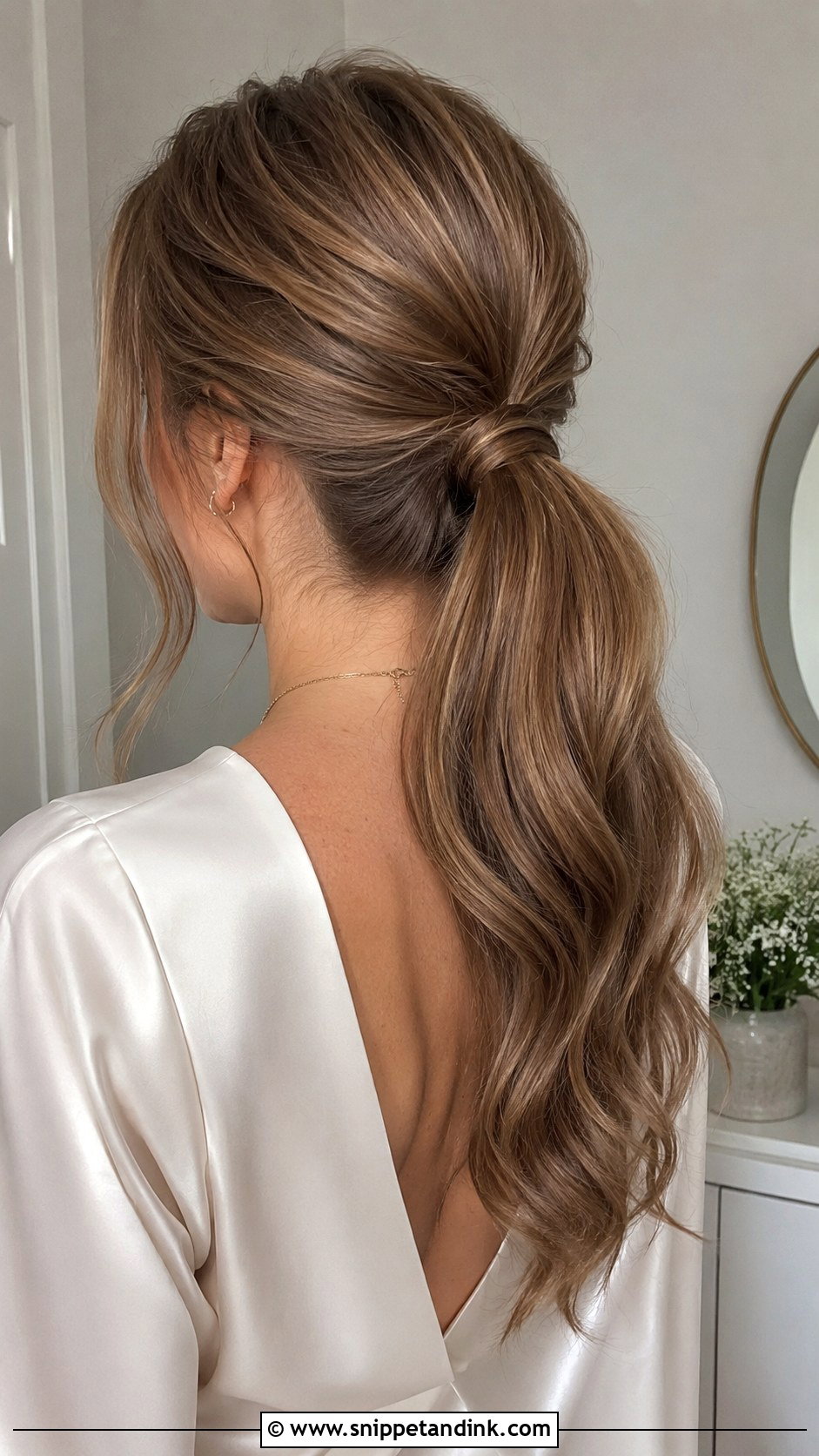 Engagement Hairstyle Low Ponytail - Snippet and Ink - 20 Hairdo for Engagement Ideas