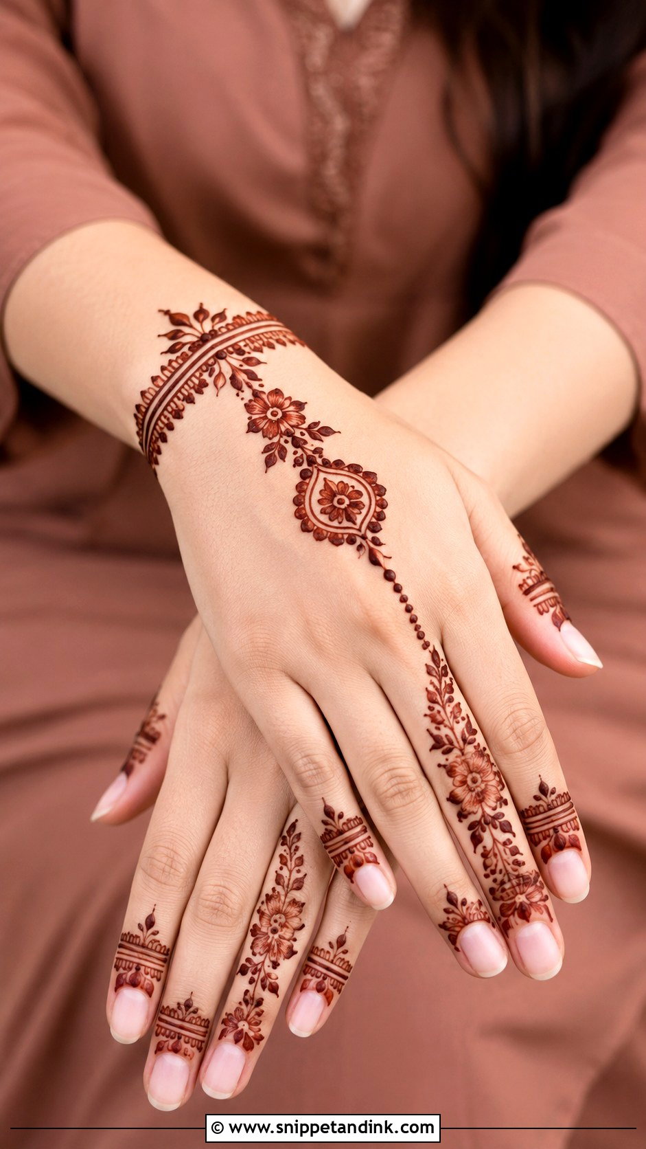 Engagement Half Hand Mehndi Design - Snippet and Ink - 35 Half Hand Mehndi Design Ideas