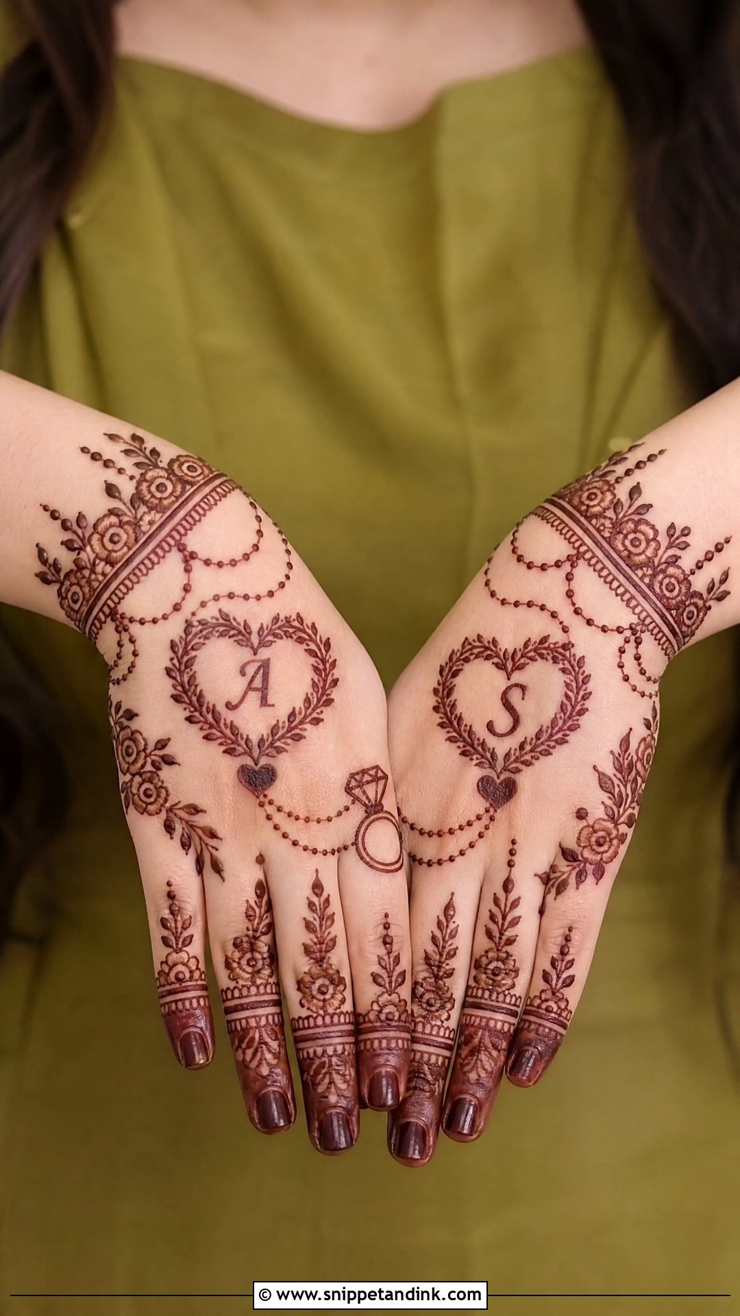 Engagement Love Mehndi Design - Snippet and Ink - 25 Love Mehndi Designs