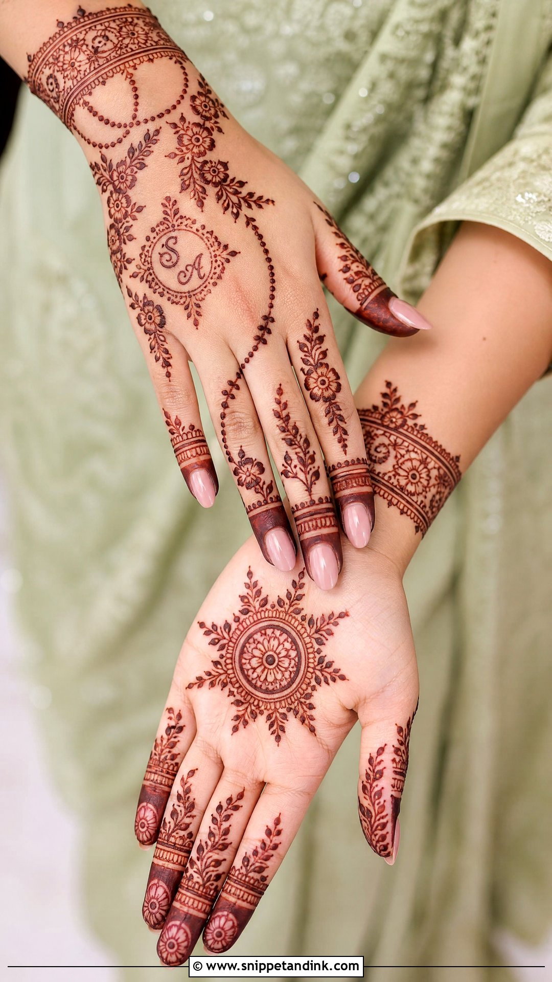 Engagement Mehndi Design - Snippet and Ink - 35 Mehndi Designs