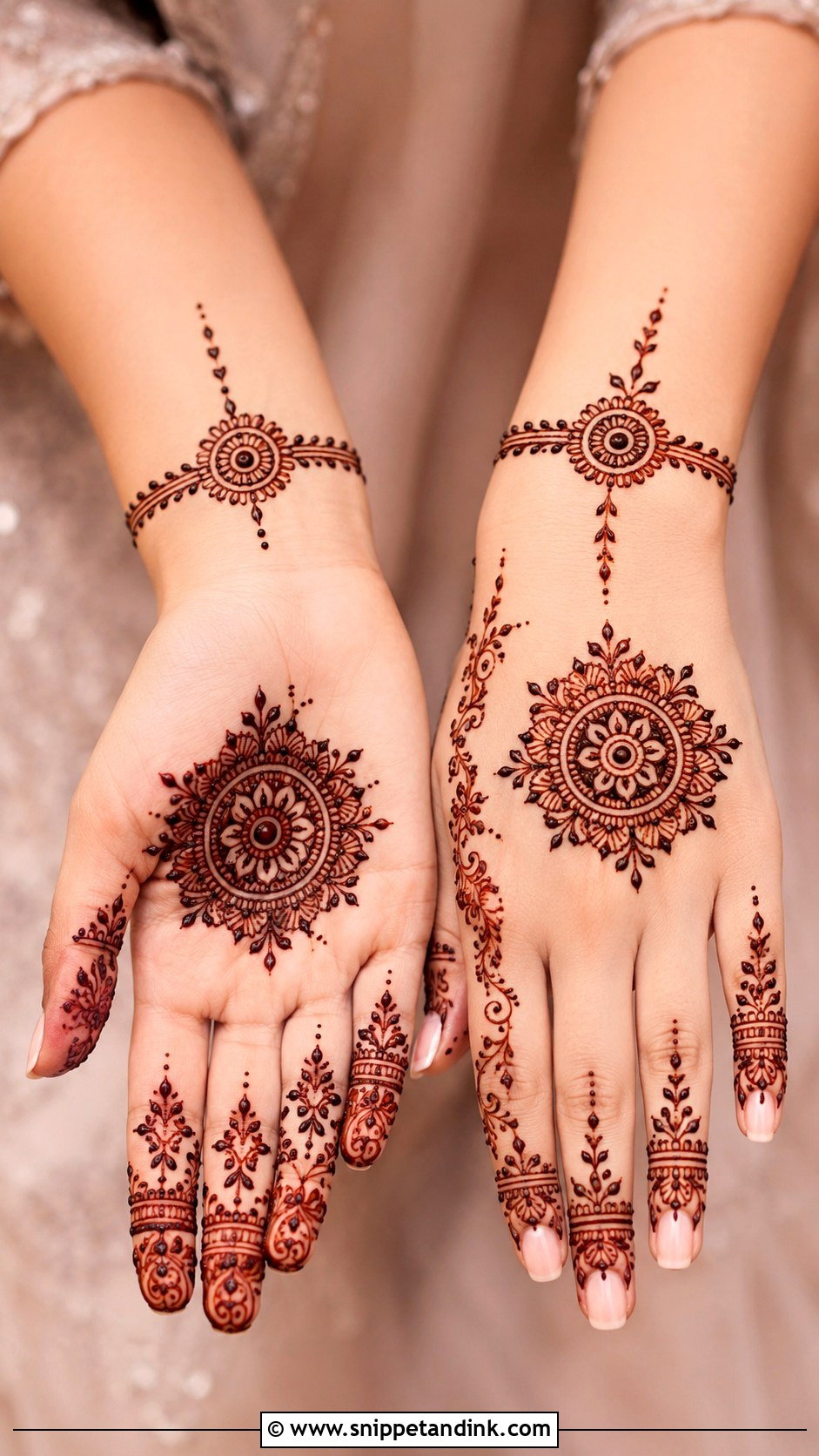 Engagement Mehndi Design - Snippet and Ink - 35 Stylish Mehndi Designs