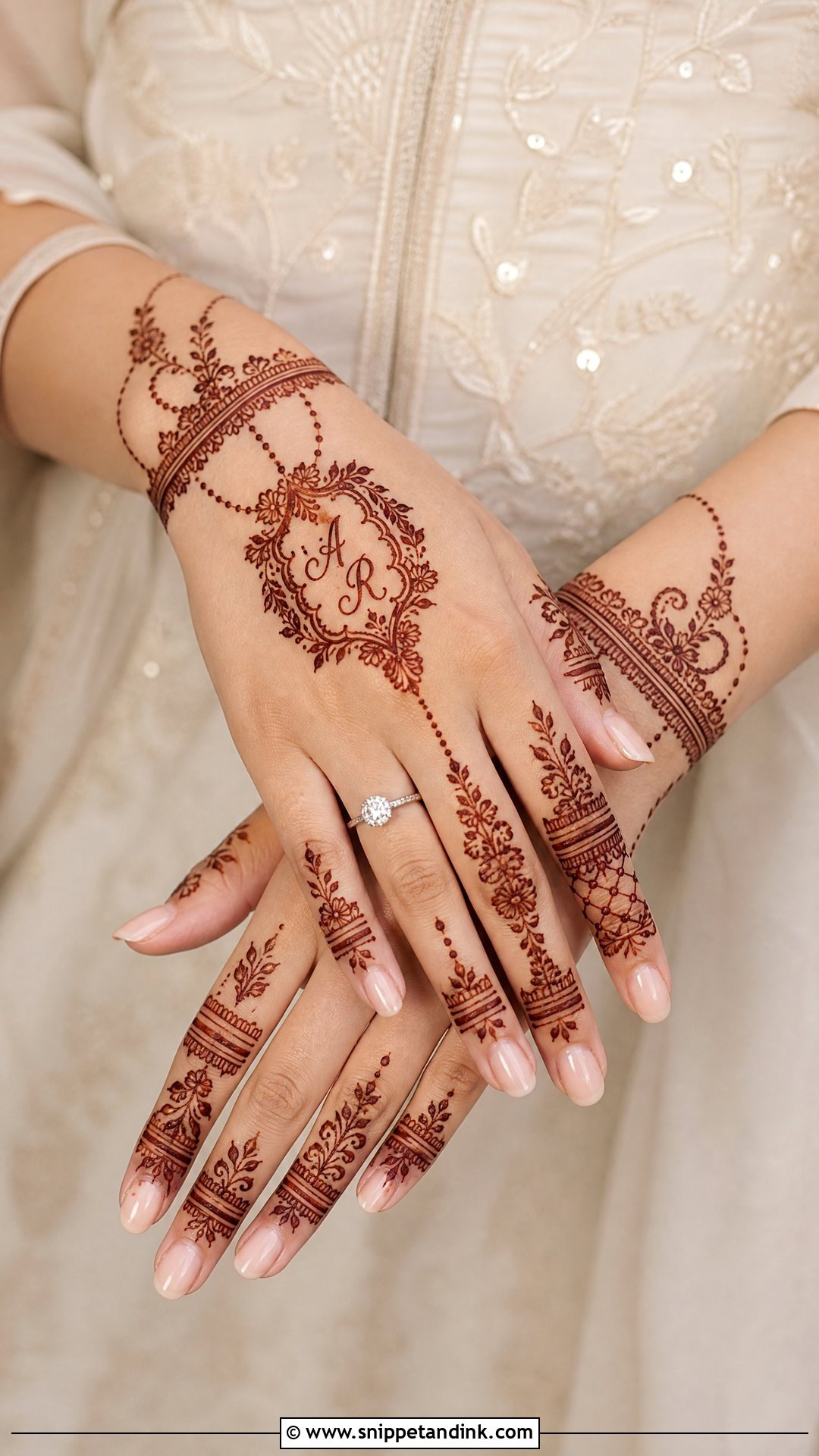 Engagement Mehndi Design - Snippet and Ink - 35 Unique Mehndi Designs