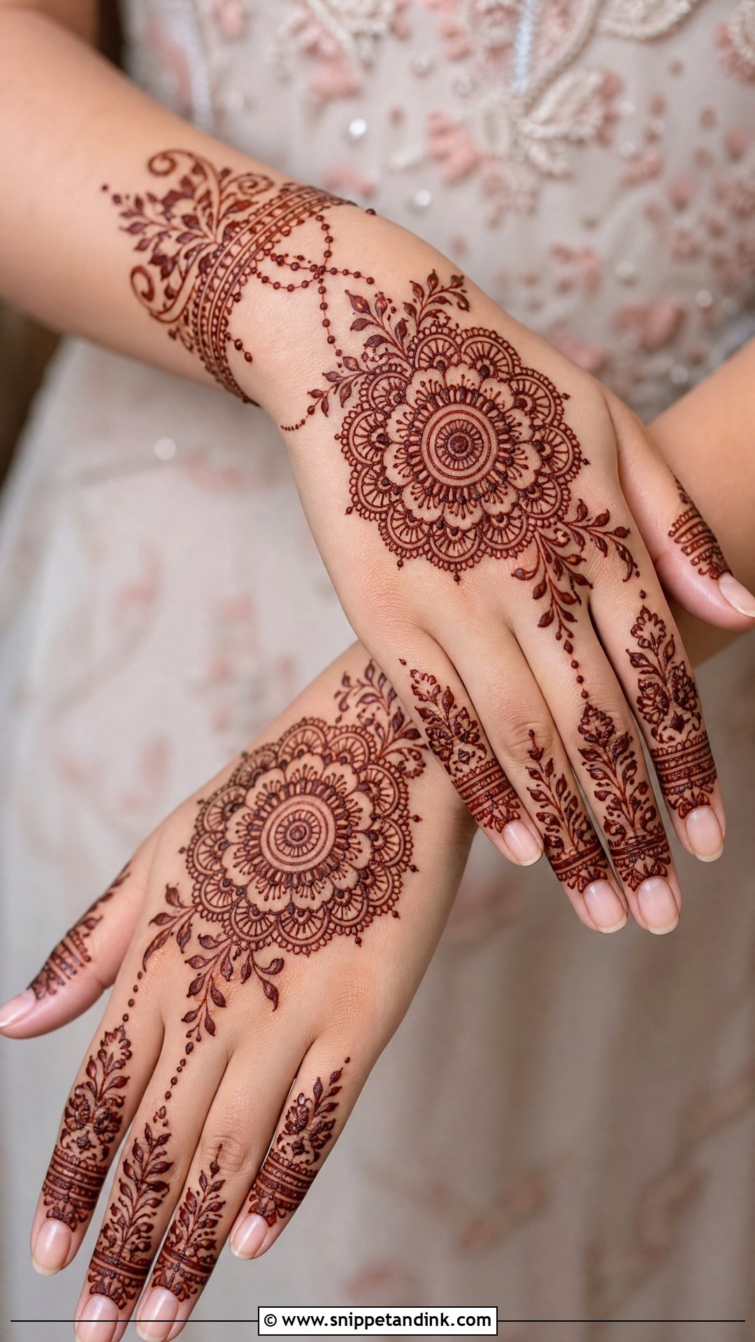 Engagement Mehndi Design For Back Hand - Snippet and Ink - 30 Engagement Mehndi Design Ideas