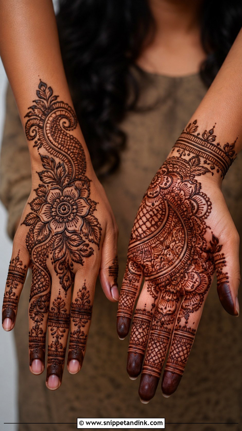 Engagement Mehndi Design For Dark Skin - Snippet and Ink - 30 Unique Engagement Mehndi Designs