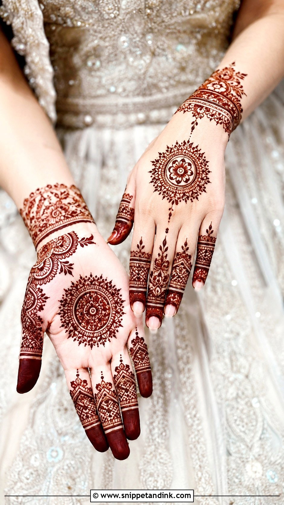 Engagement Mehndi Design For Fair Skin - Snippet and Ink - 30 Unique Engagement Mehndi Designs