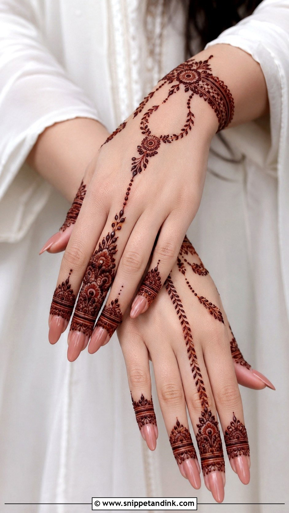 Engagement Mehndi Design For Long Fingers - Snippet and Ink - 30 Unique Engagement Mehndi Designs