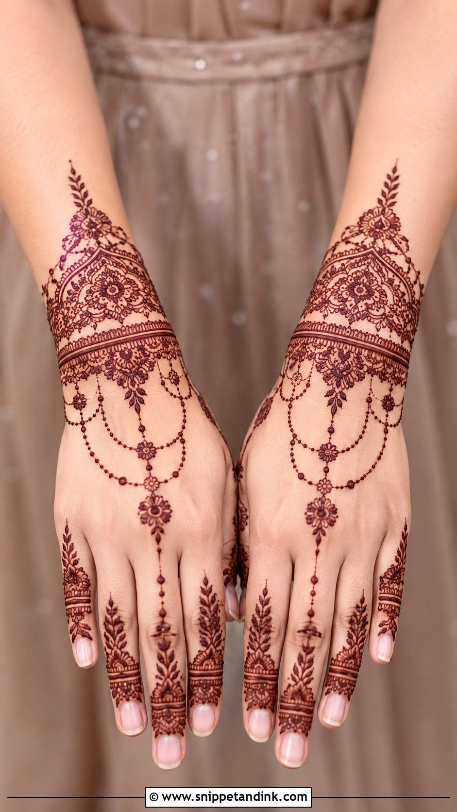 Engagement Mehndi Design With Bracelet - Snippet and Ink - 30 Unique Engagement Mehndi Designs