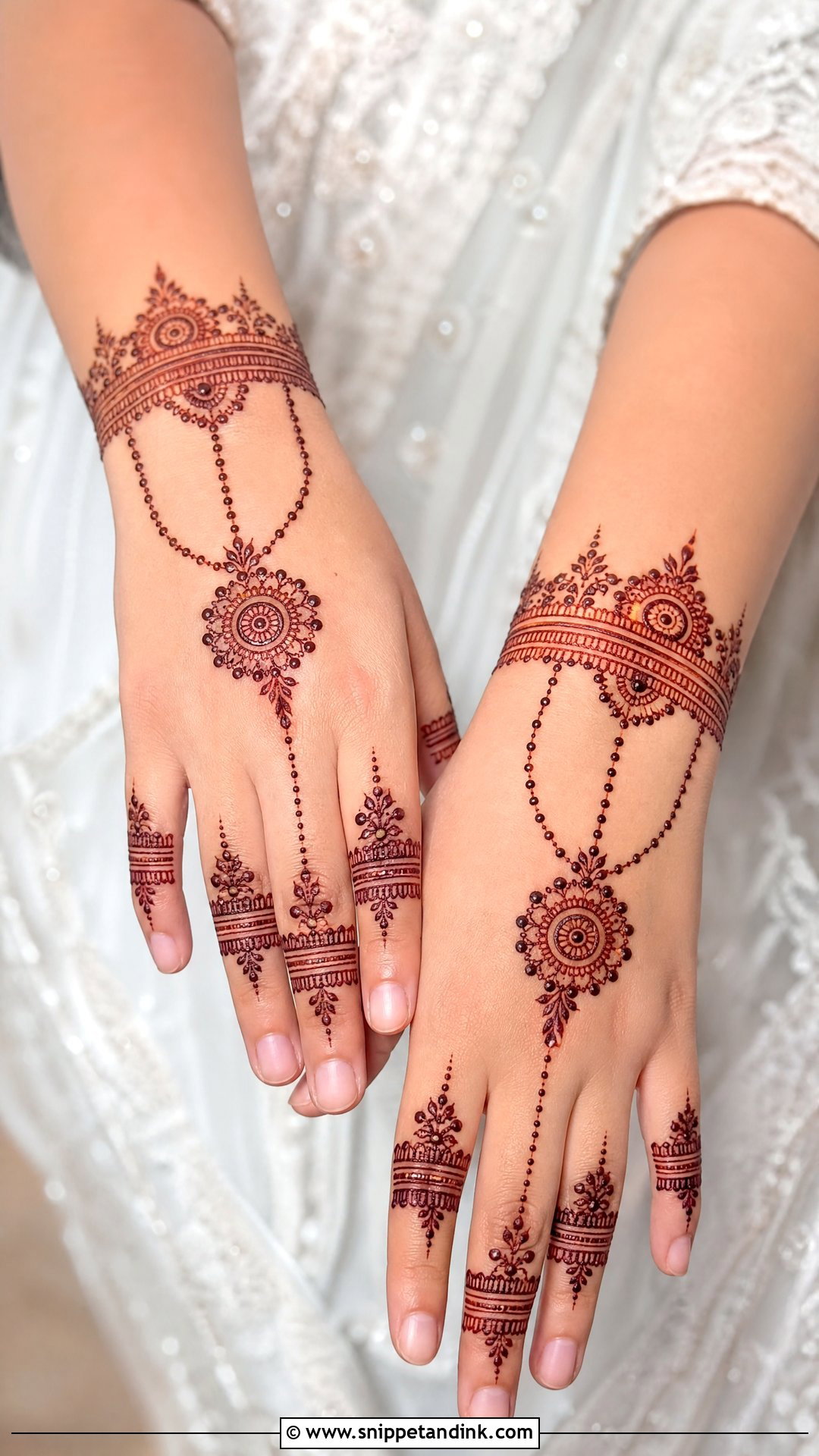 Engagement Mehndi Design With Bracelet - Snippet and Ink - 30 Engagement Mehndi Design Ideas
