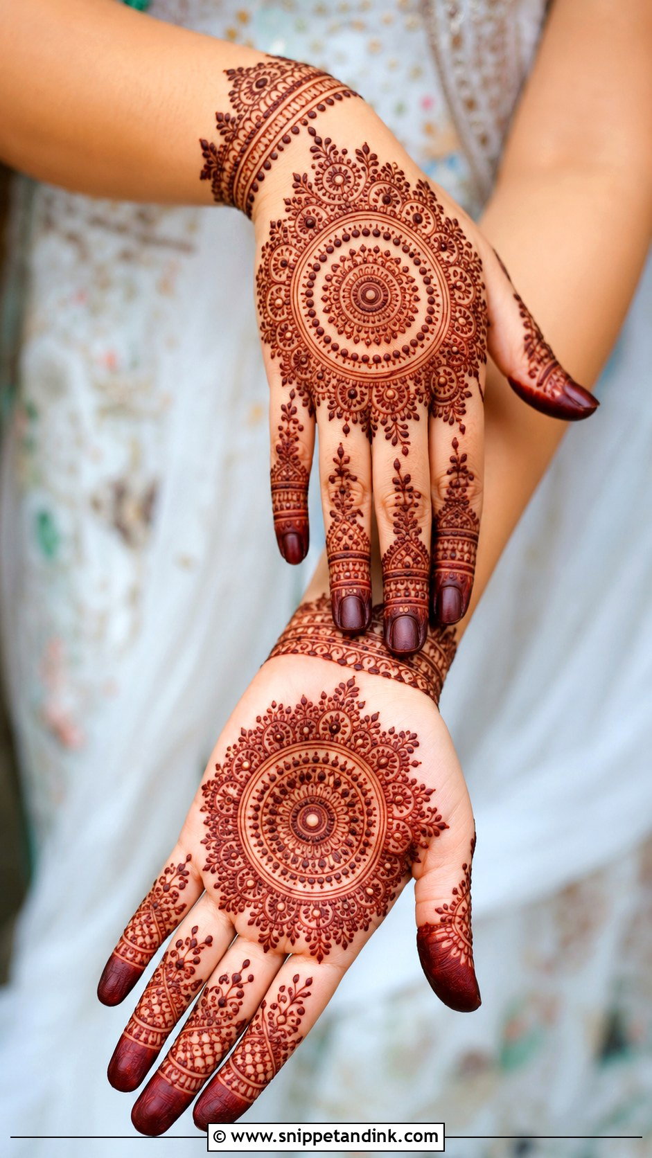 Engagement Mehndi Design With Mandala - Snippet and Ink - 30 Unique Engagement Mehndi Designs
