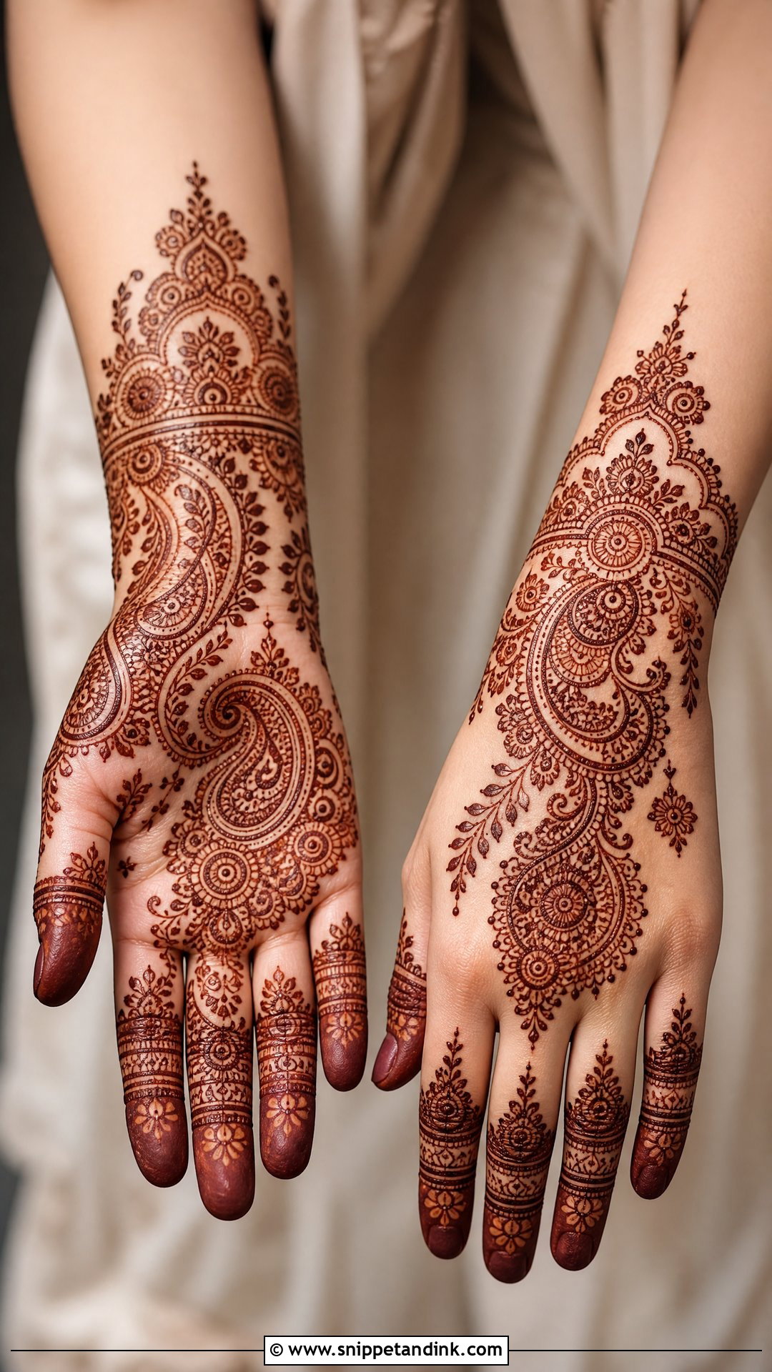 Engagement Mehndi Design With Paisley - Snippet and Ink - 30 Engagement Mehndi Design Ideas