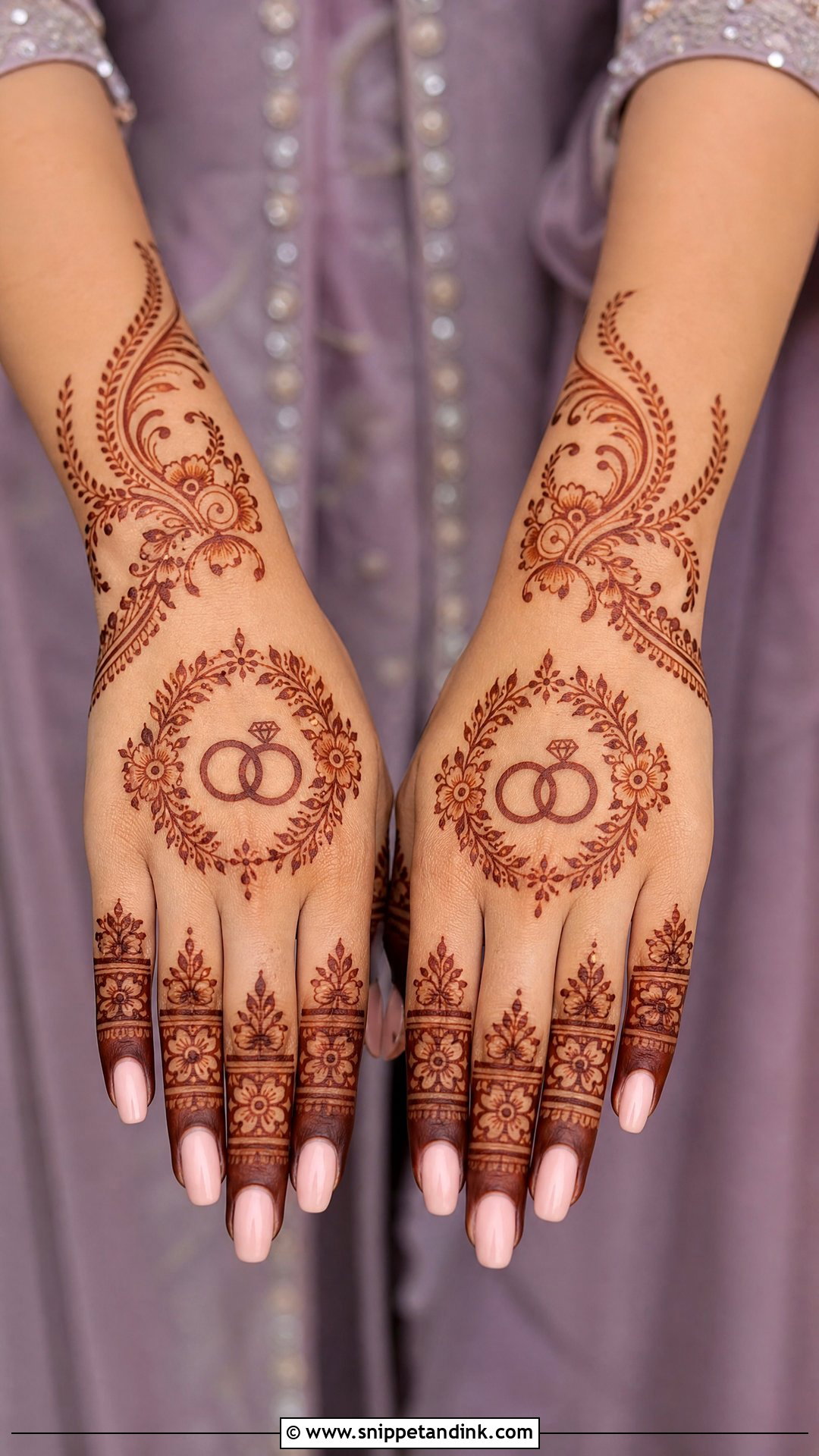 Engagement Mehndi Design With Ring Motif - Snippet and Ink - 30 Engagement Mehndi Design Ideas