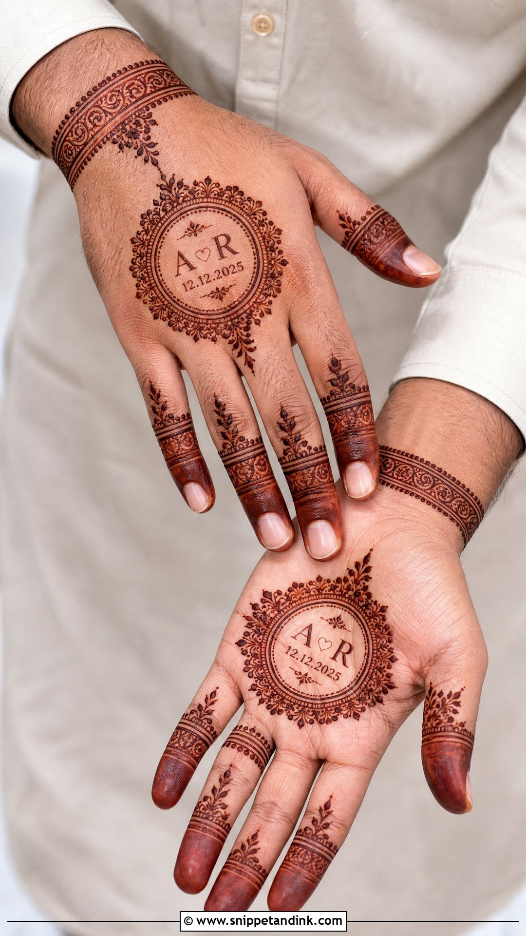 Engagement Men Mehndi Design - Snippet and Ink - 25 Men Mehndi Designs