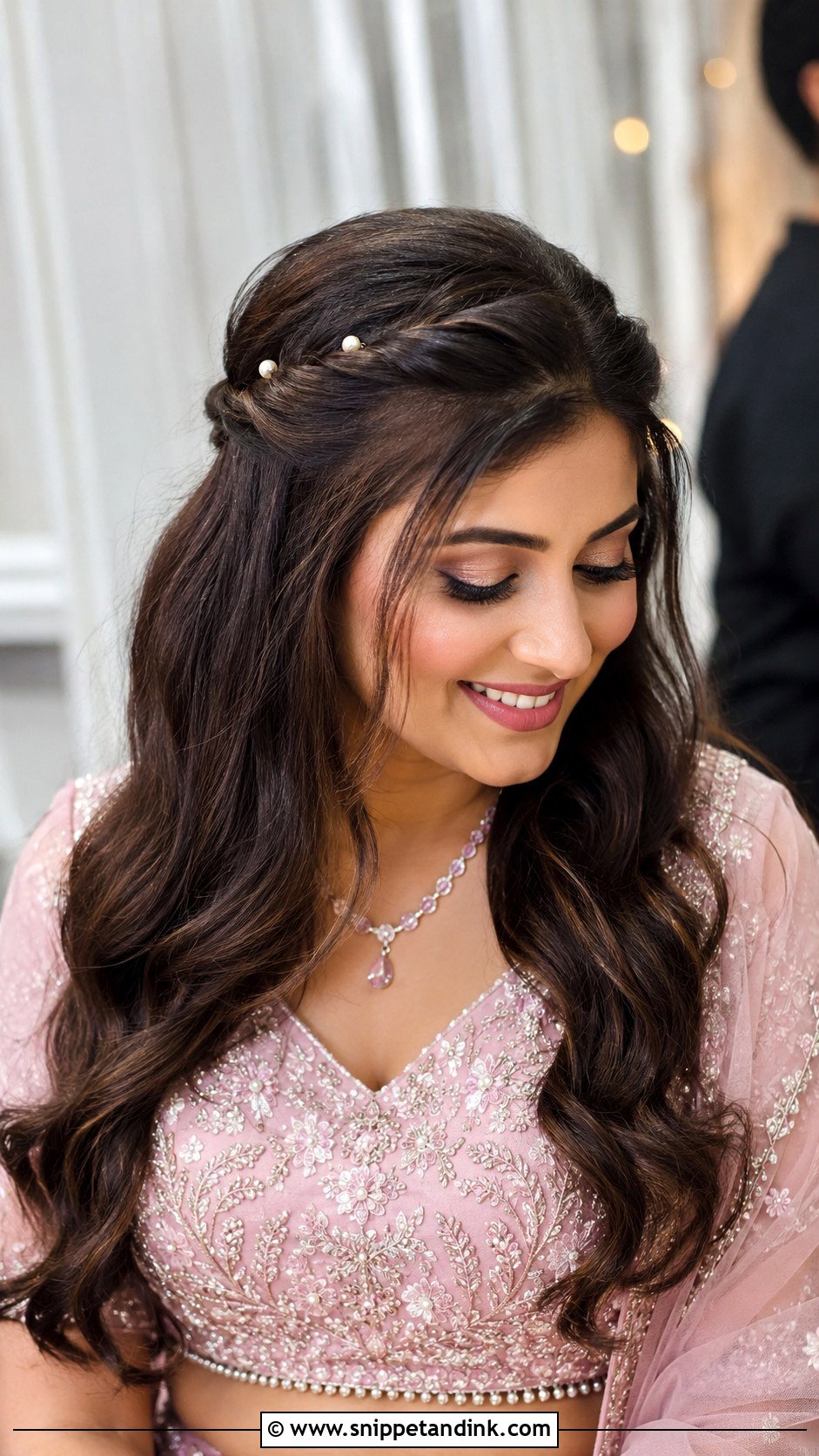 Engagement Open Hair With Front Twist - Snippet and Ink - 20 Engagement Open Hair Front Look Hairstyles