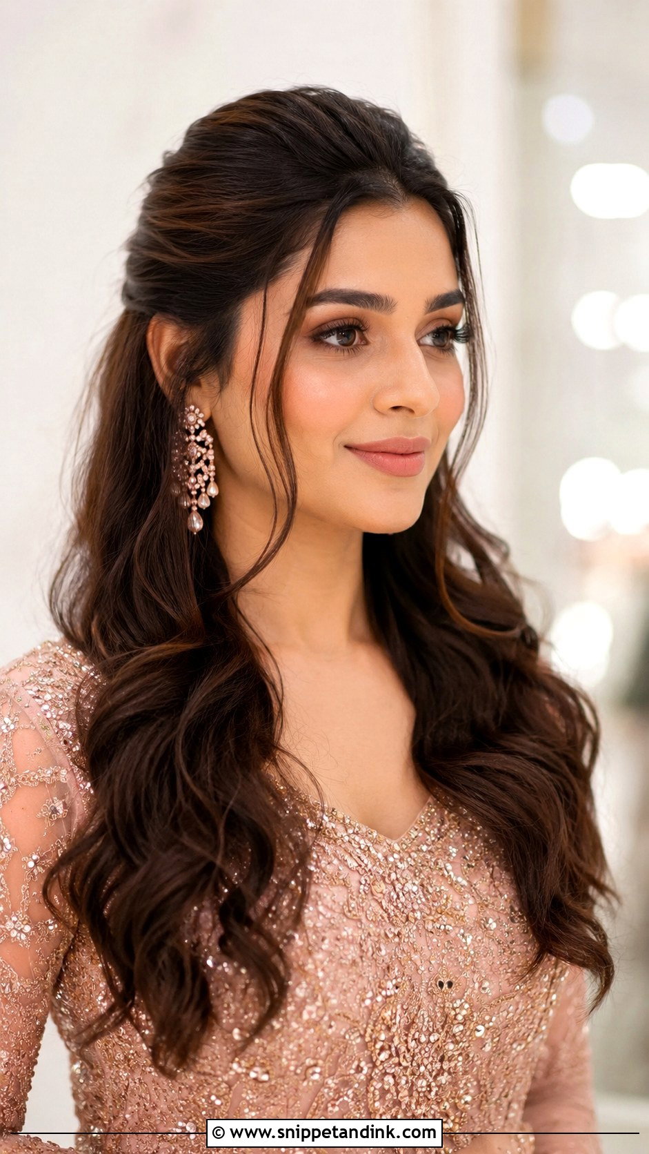 Engagement Open Hair With Half Up Front - Snippet and Ink - 20 Engagement Open Hair Front Look Hairstyles