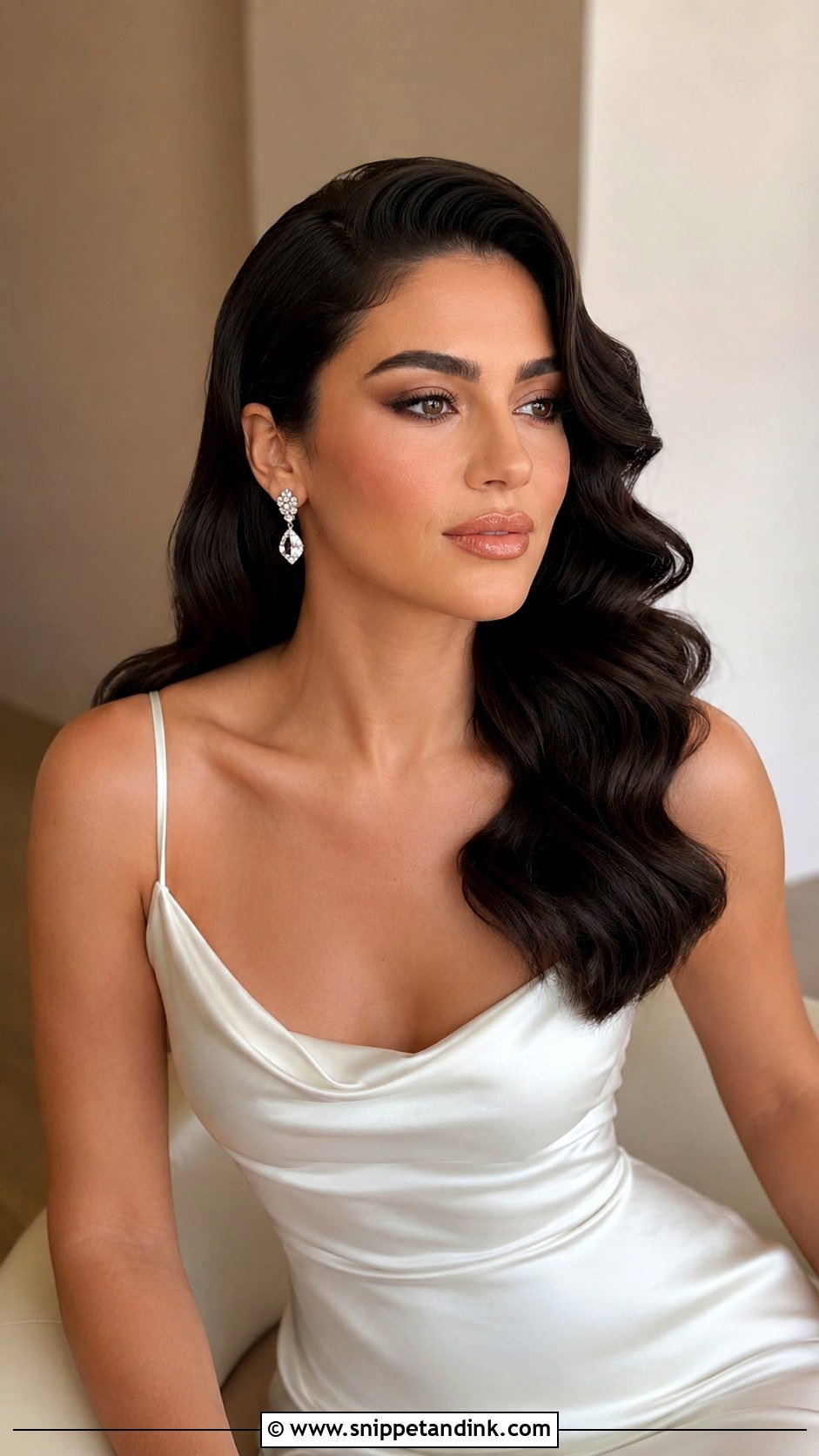 Engagement Open Hair With Hollywood Waves - Snippet and Ink - 20 Engagement Open Hair Front Look Hairstyles