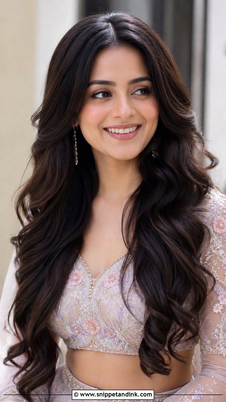 Engagement Open Hair With Soft Curls - Snippet and Ink - 20 Engagement Open Hair Front Look Hairstyles
