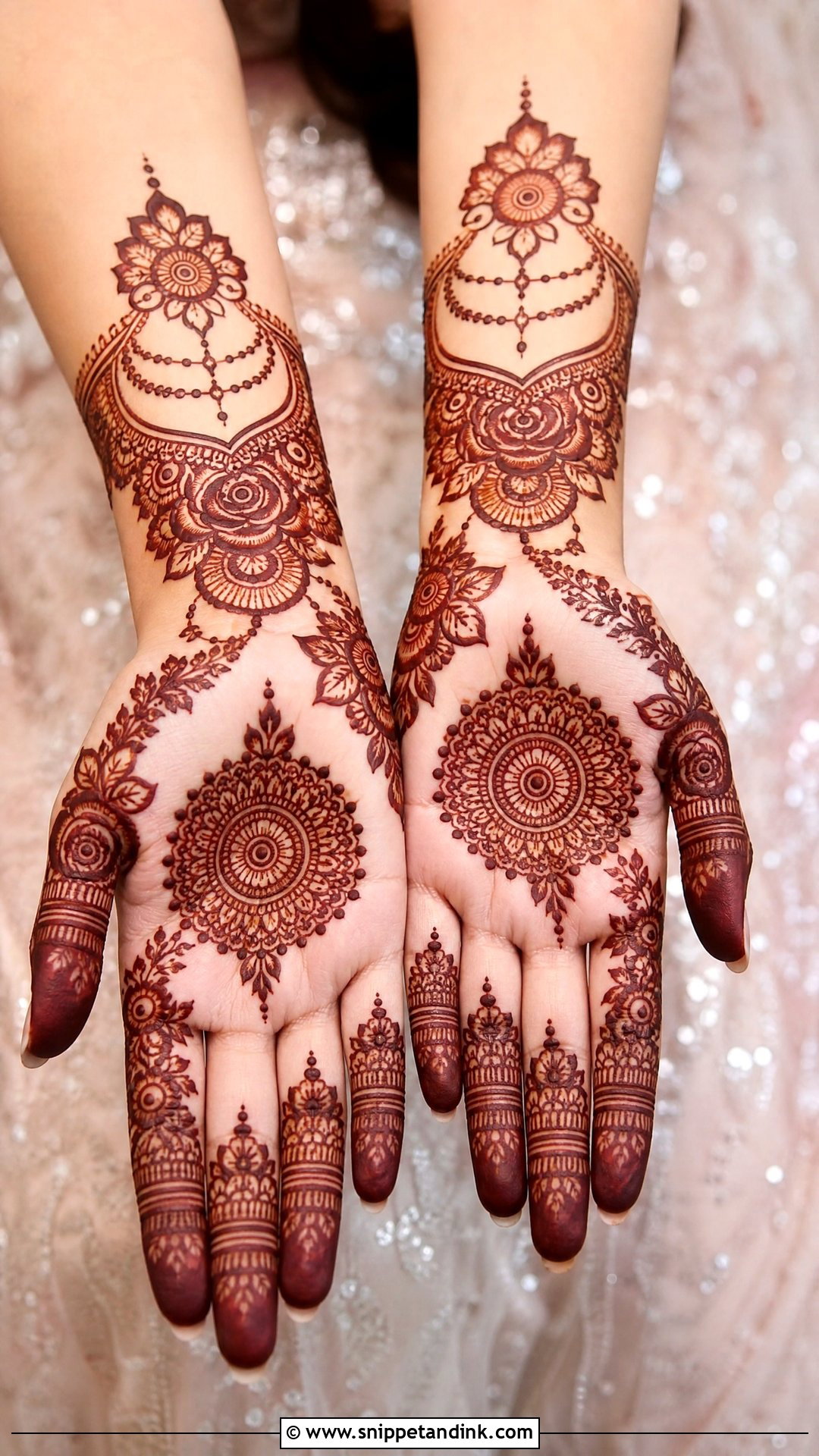 Engagement Palm Mehndi Design - Snippet and Ink - 35 Palm Mehndi Design Ideas