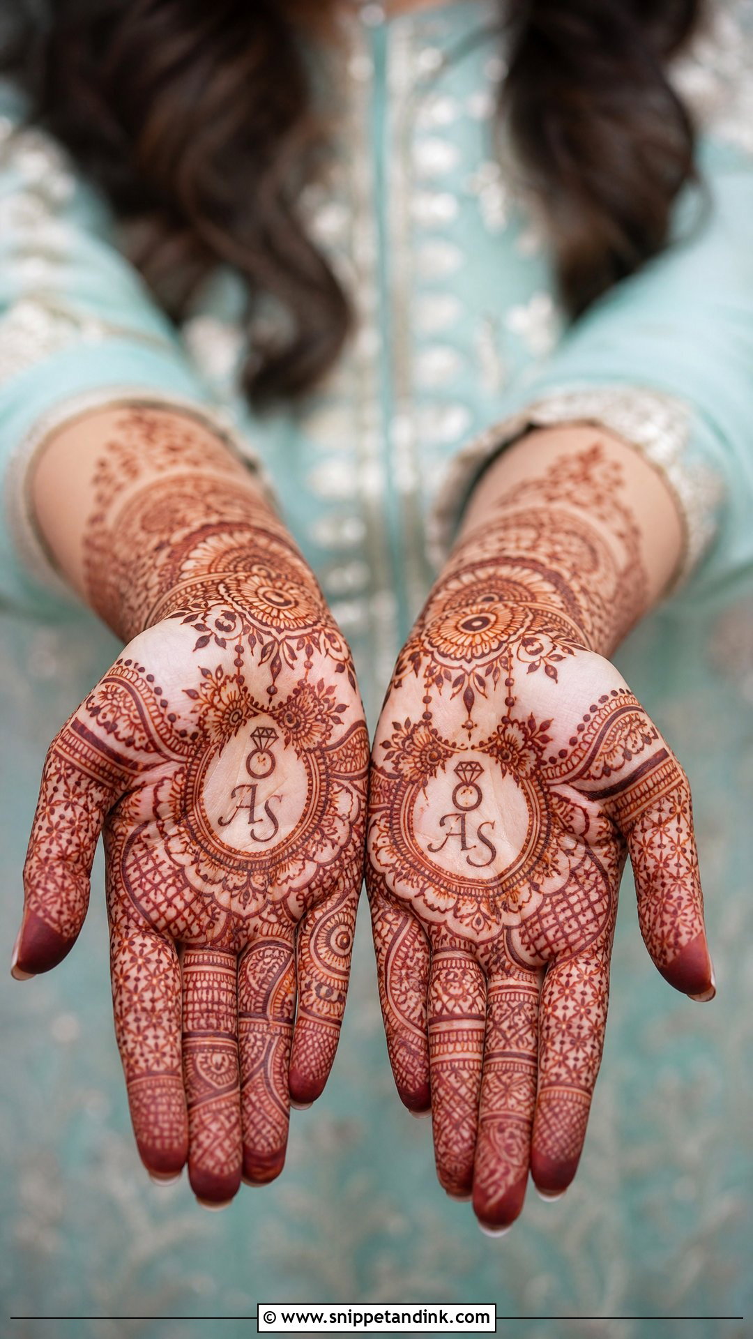 Engagement Palm Mehndi Design - Snippet and Ink - 30 Unique Palms Mehndi Designs