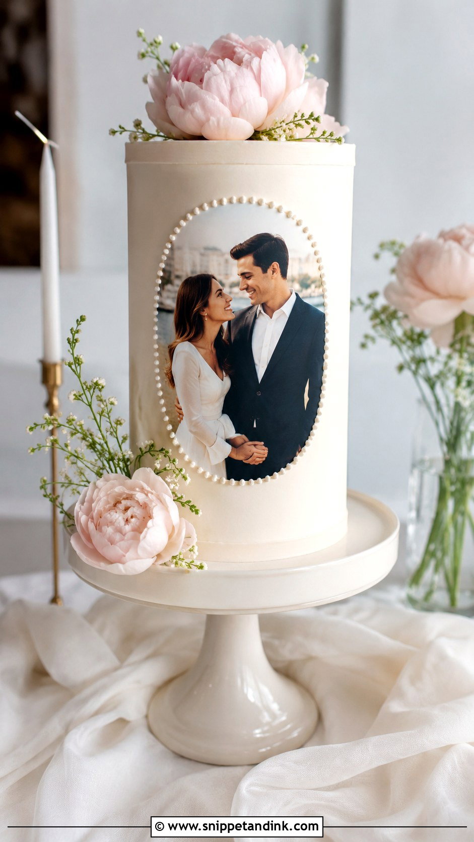 Engagement Photo Wedding Cake - Snippet and Ink - 25 Wedding Cake with Photos on It