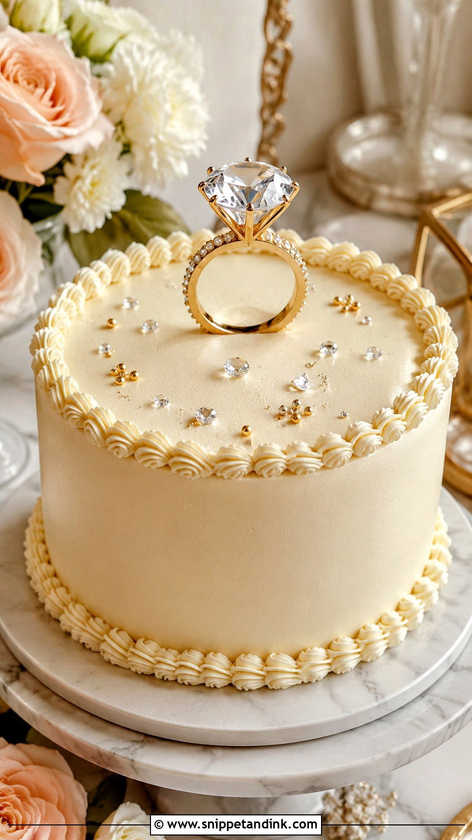 Engagement Ring Cake - Snippet and Ink - 20 Engagement Cake Images