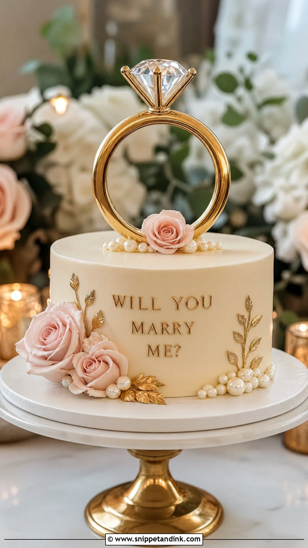 Engagement Ring Cake - Snippet and Ink - 20 Proposal Cake Ideas