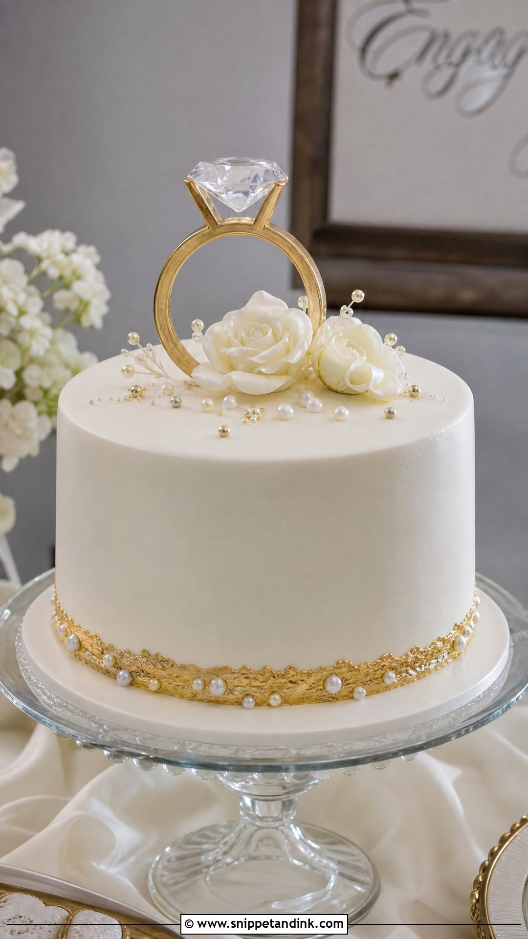 Engagement Ring Cake - Snippet and Ink - 25 Engaged Cake Ideas