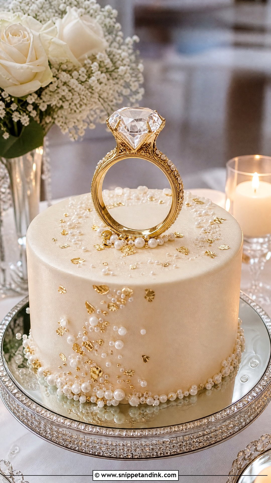 Engagement Ring Cake - Snippet and Ink - 30 Engagement Cake Designs