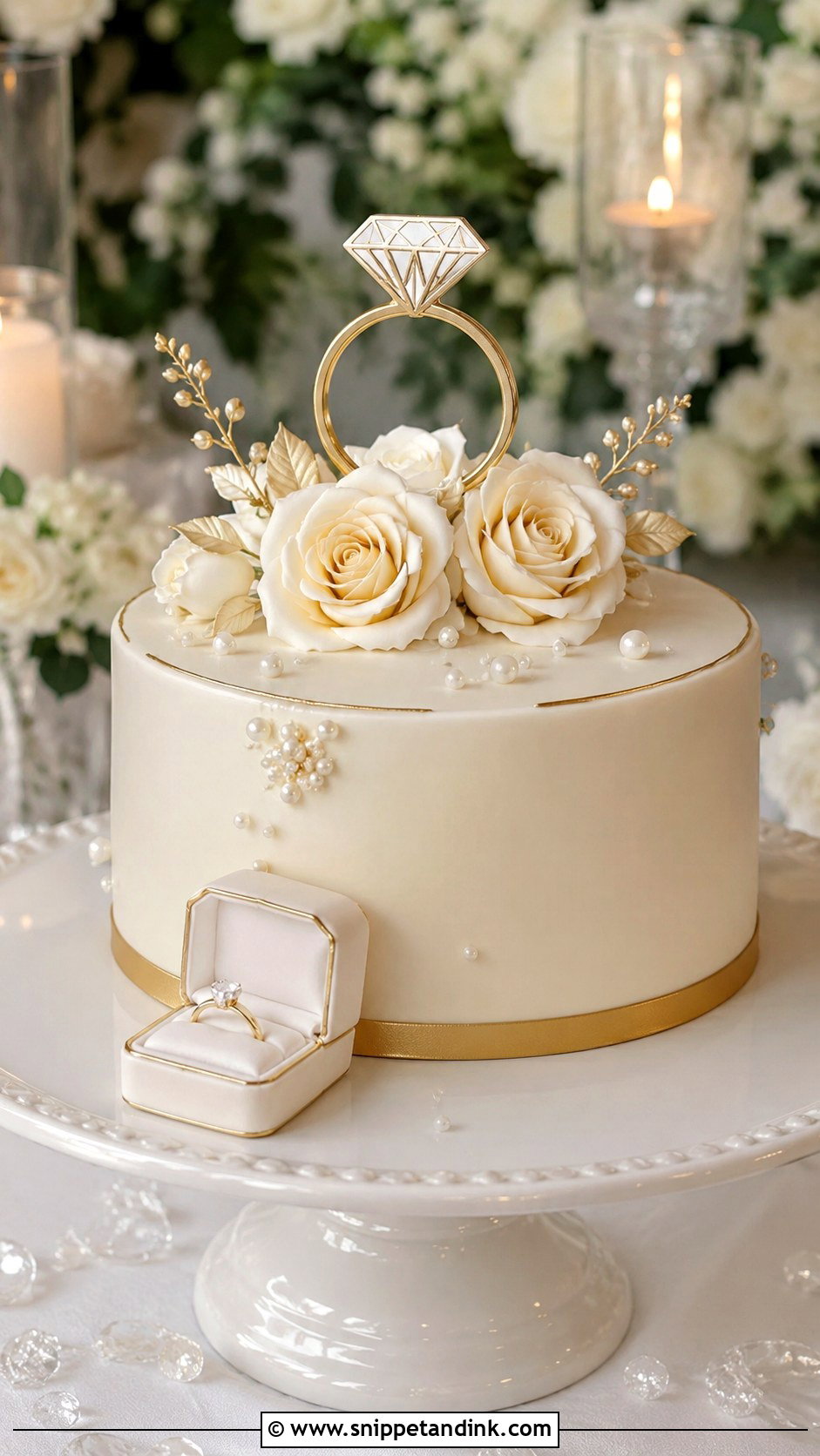 Engagement Ring Cake - Snippet and Ink - 20 Elegant Engagement Cake Ideas