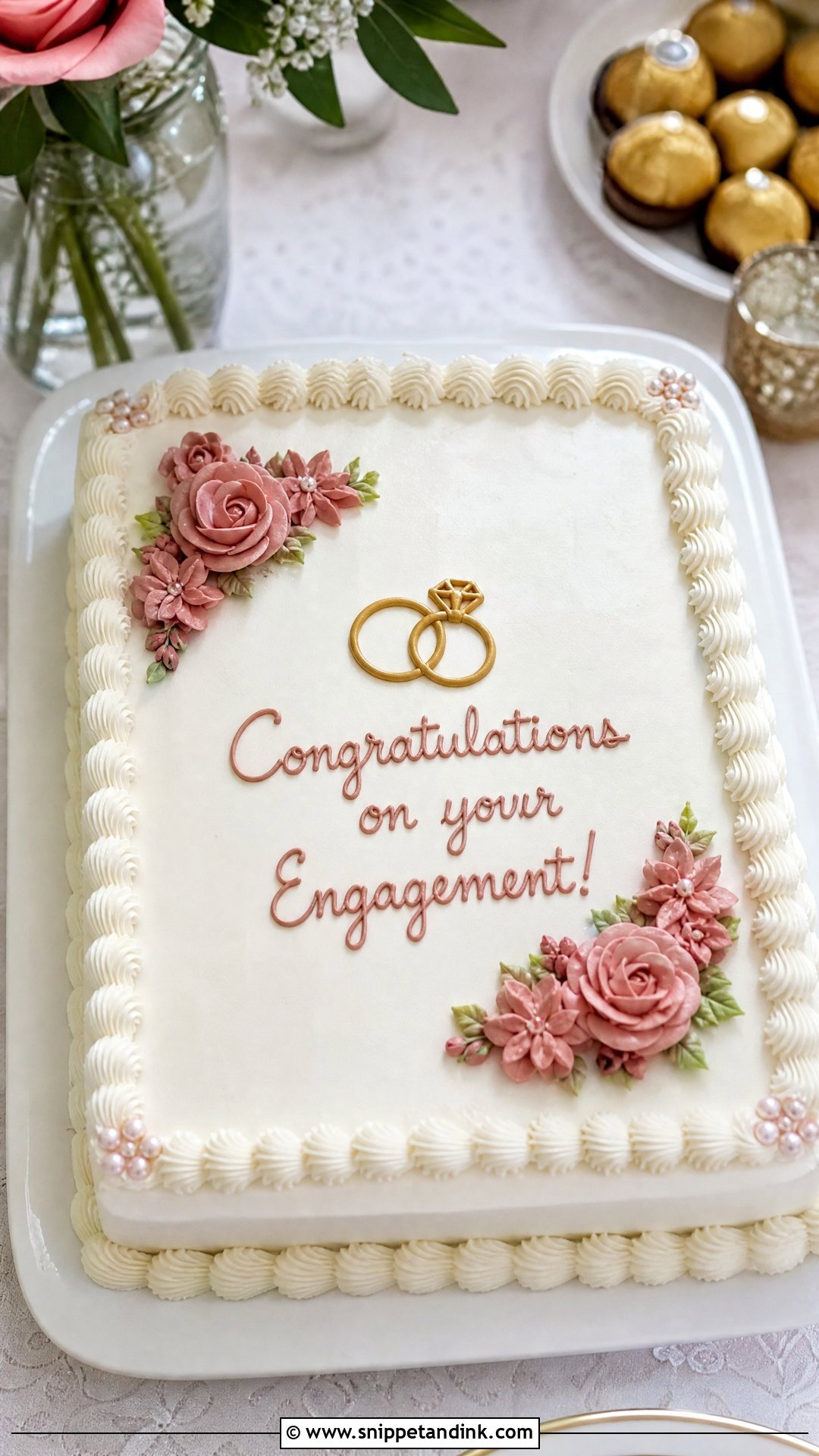 Engagement Sheet Cake - Snippet and Ink - 25 Engagement Cake Ideas
