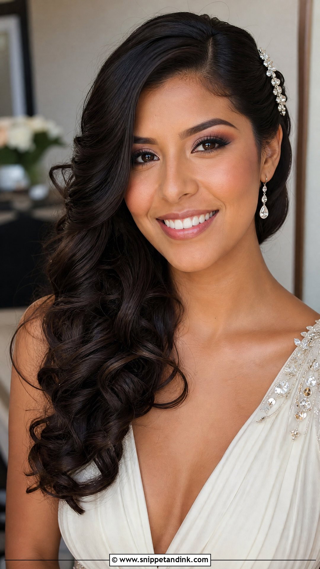 Engagement Side Swept Curls - Snippet and Ink - 15 Engagement Hairstyles Tutorial