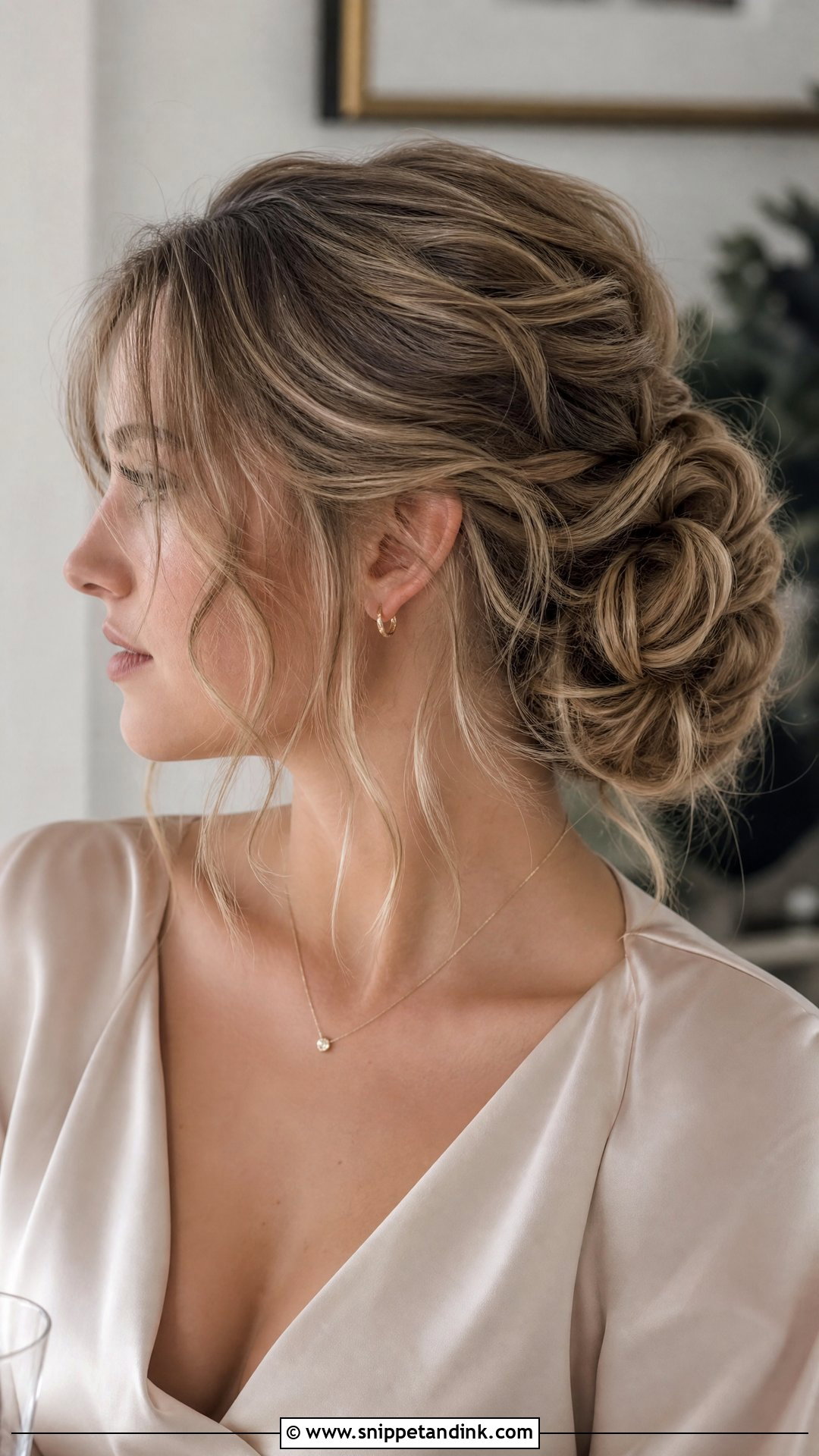Engagement Textured Low Bun - Snippet and Ink - 15 Engagement Updo Hairstyles