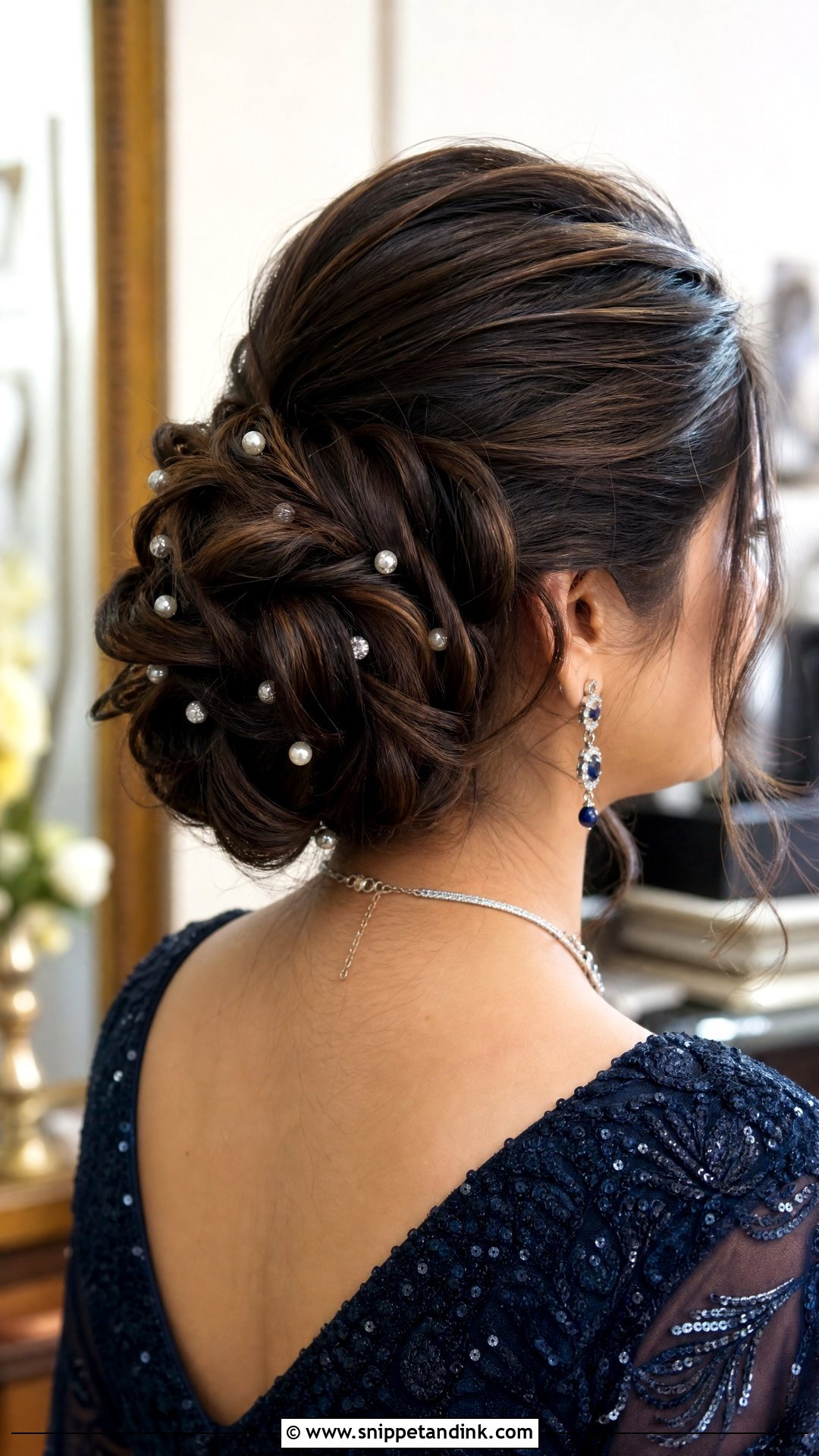 Entwined Bun With Puff - Snippet and Ink - 20 Punjabi Bride Hairstyle Ideas