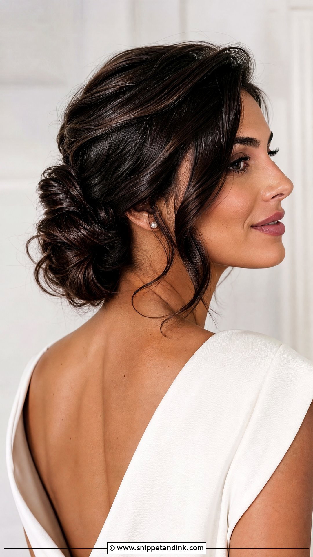 Espresso Brown Bridal Updo - Snippet and Ink - 15 Bride Brown Hair Ideas