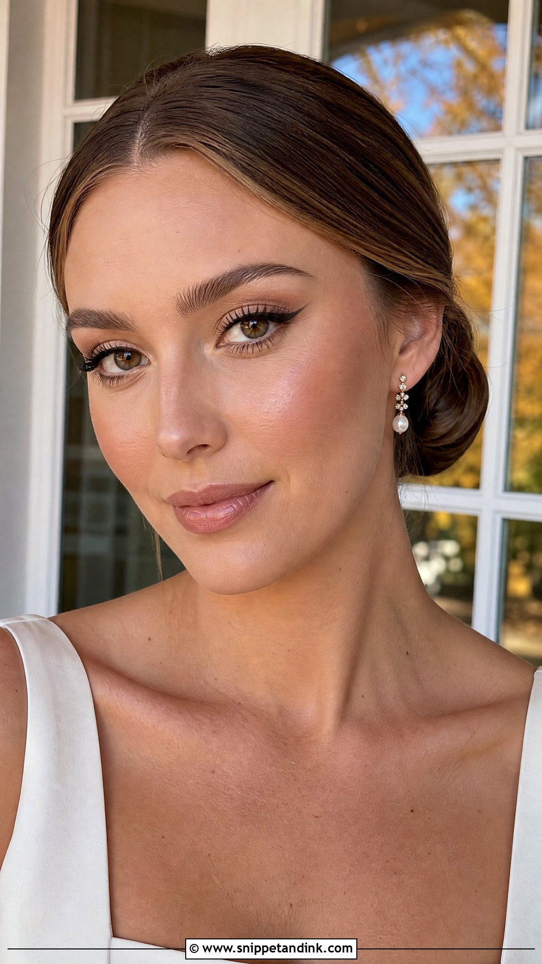 Espresso Winged Liner Bridal Makeup For Brown Eyes - Snippet and Ink - 20 Fall Bridal Makeup for Brown Eyes