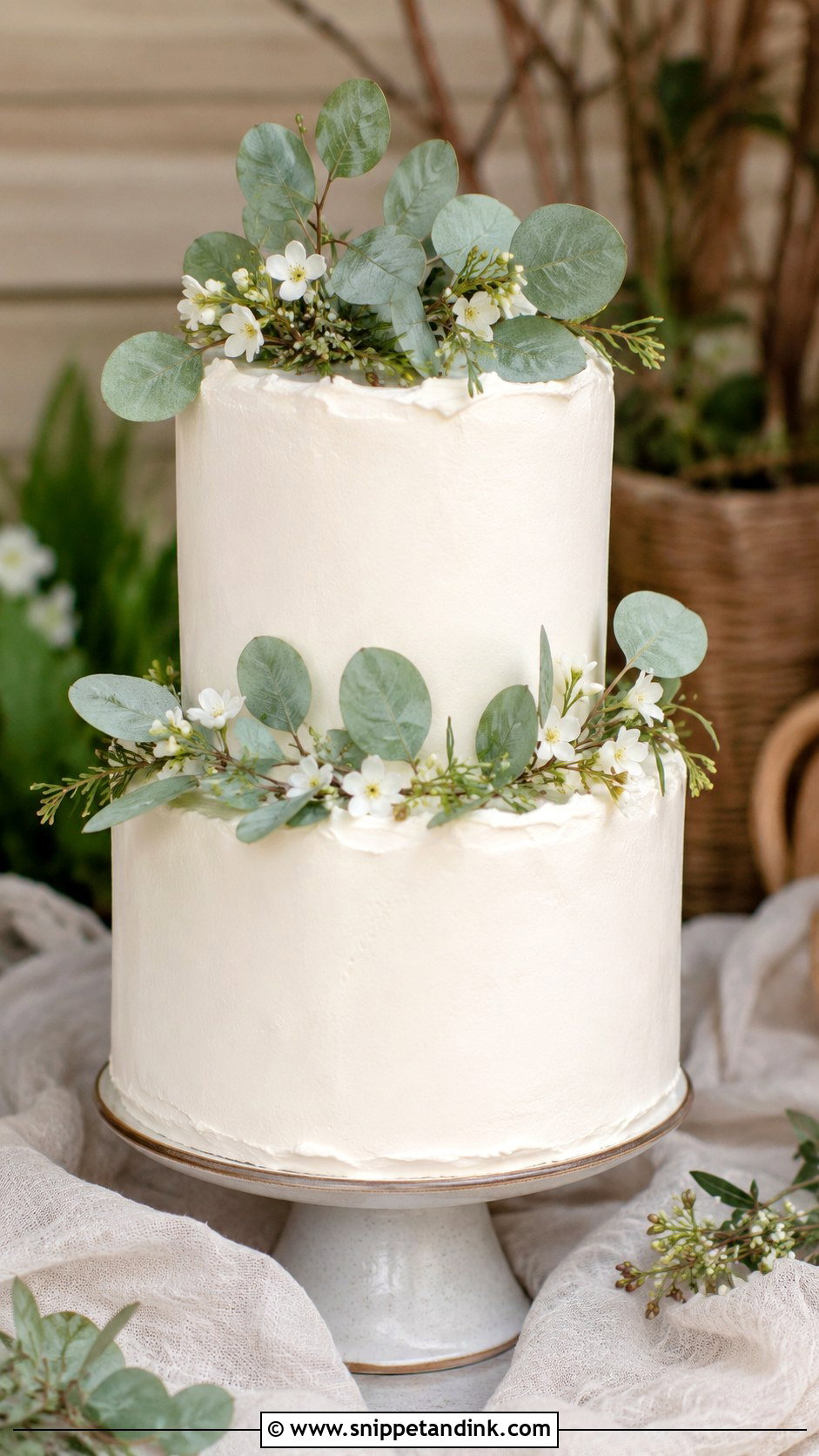 Eucalyptus Wedding Cake - Snippet and Ink - 25 Rustic Greenery Wedding Cake Ideas