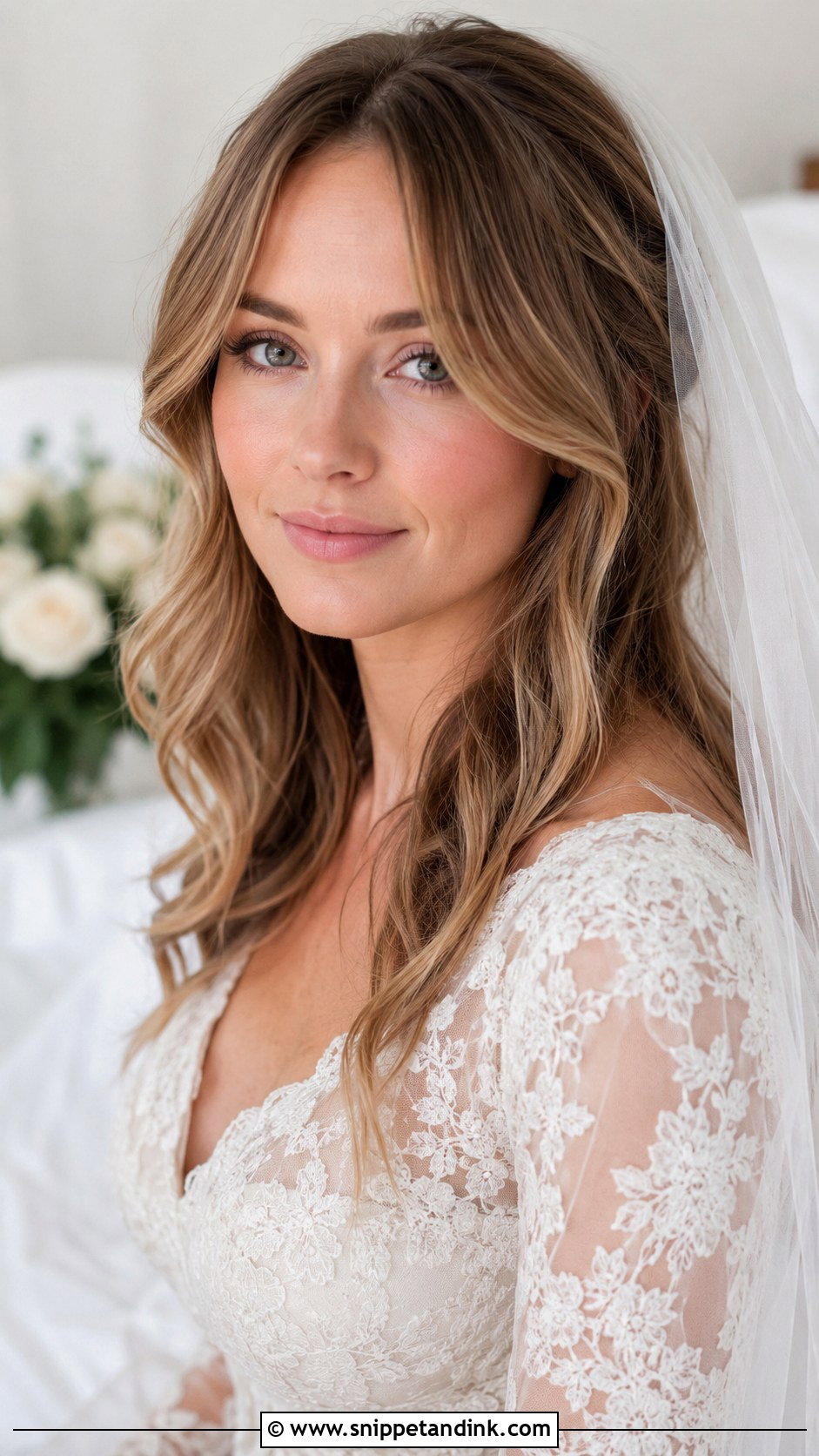 Face Framing Curtain Bangs for Brides - Snippet and Ink - 20 Bride Front Hairstyles