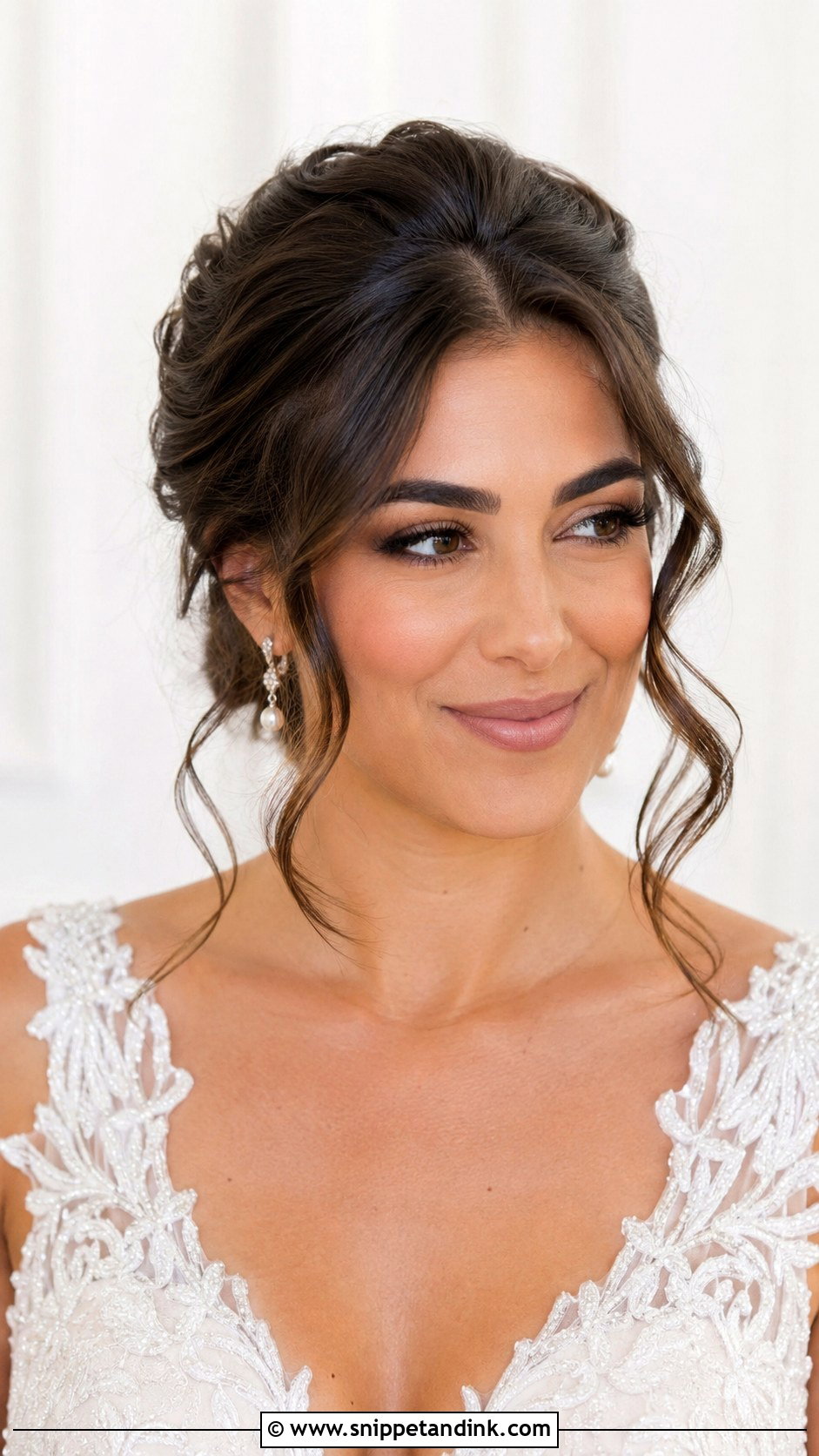 Face Framing Updo Bridal Hairstyle - Snippet and Ink - 15 Trendy Bridal Hairstyles