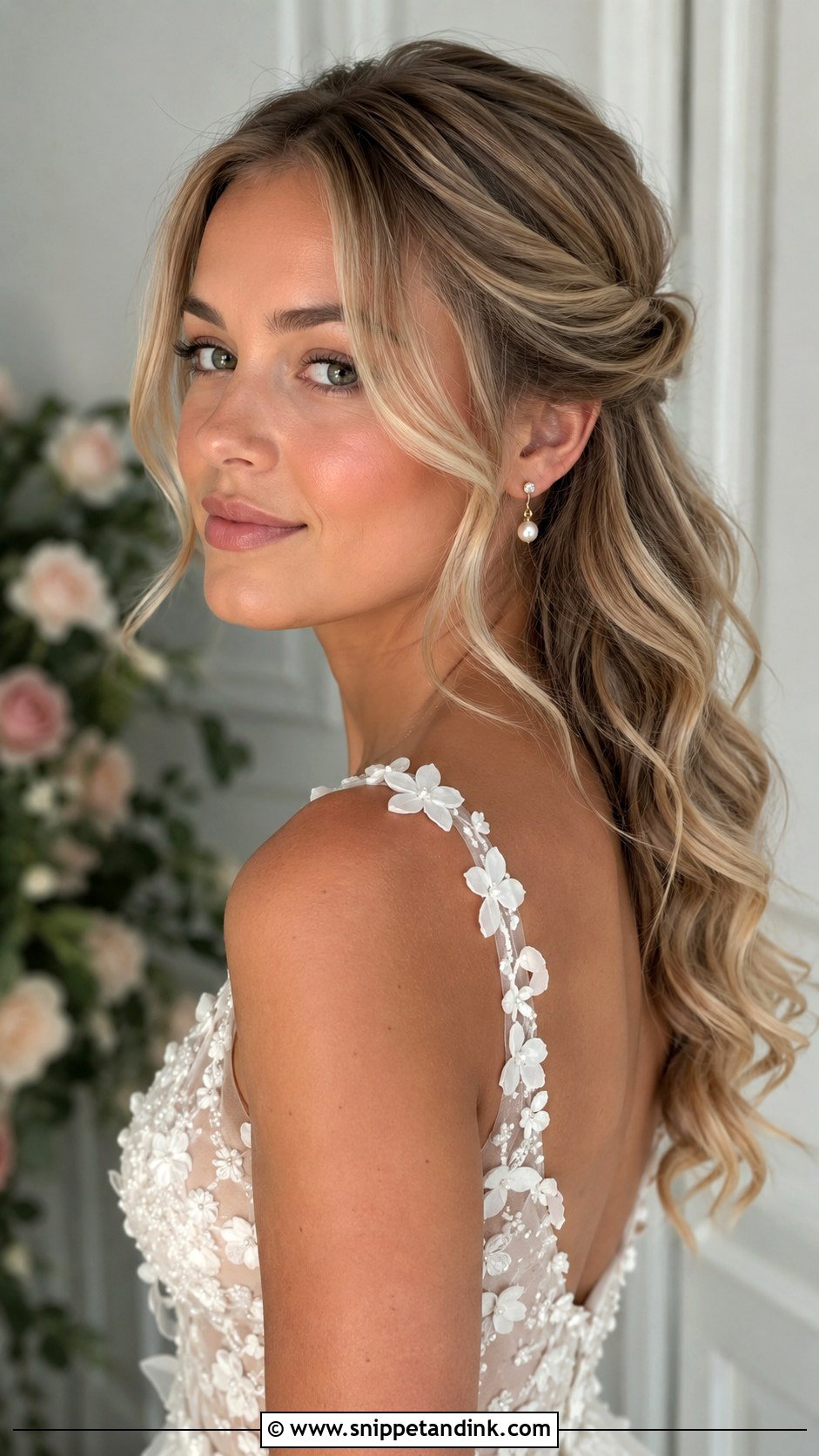 Face Framing Waves With Pinned Back Sections - Snippet and Ink - 25 Wedding Hair Looks