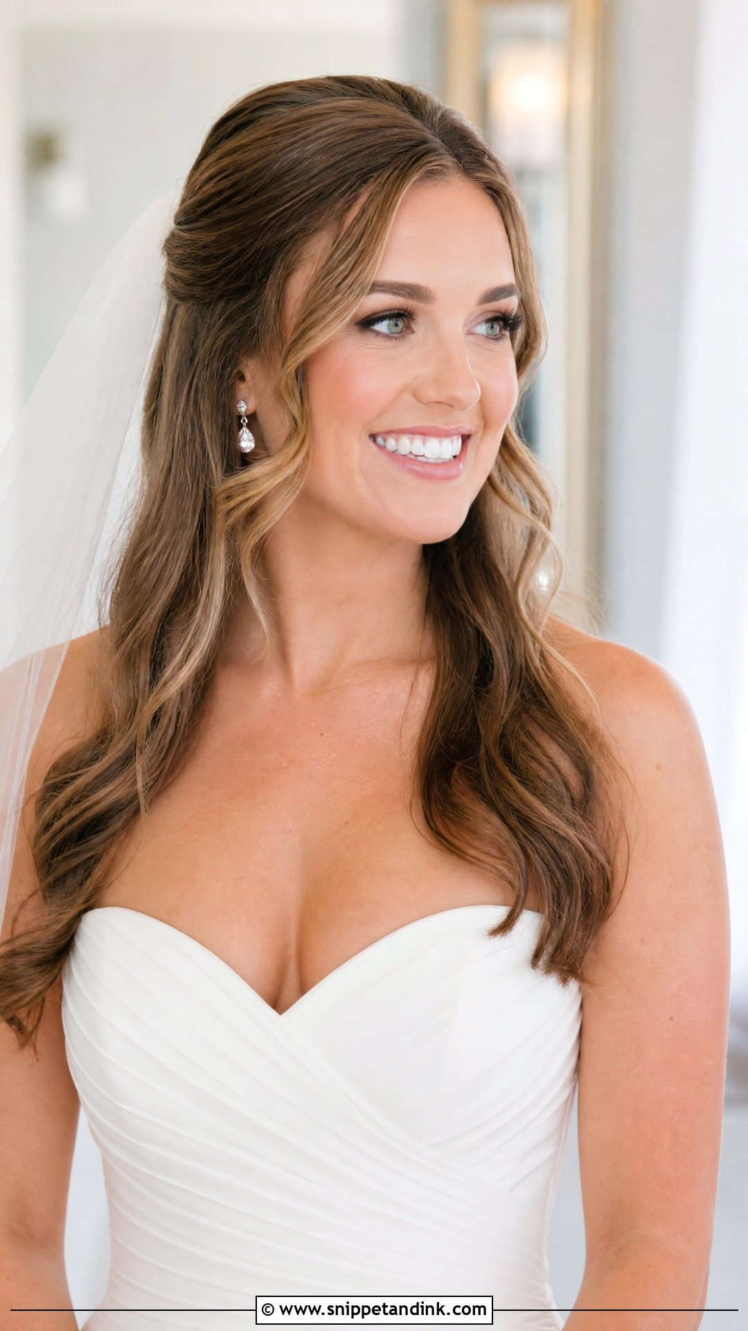 Face Framing Waves With Pulled Back Front - Snippet and Ink - 20 Wedding Hair 2025 Ideas