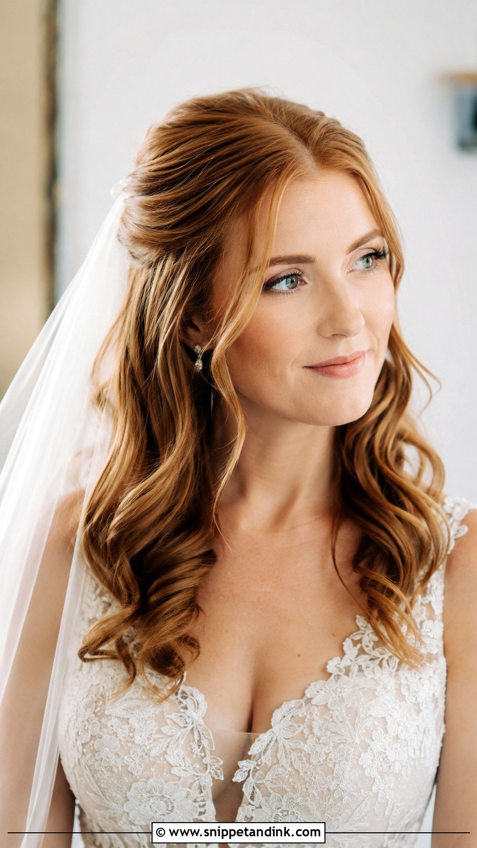 Face Framing Waves with Pinned Sides - Snippet and Ink - 25 Bride Hairstyles Down