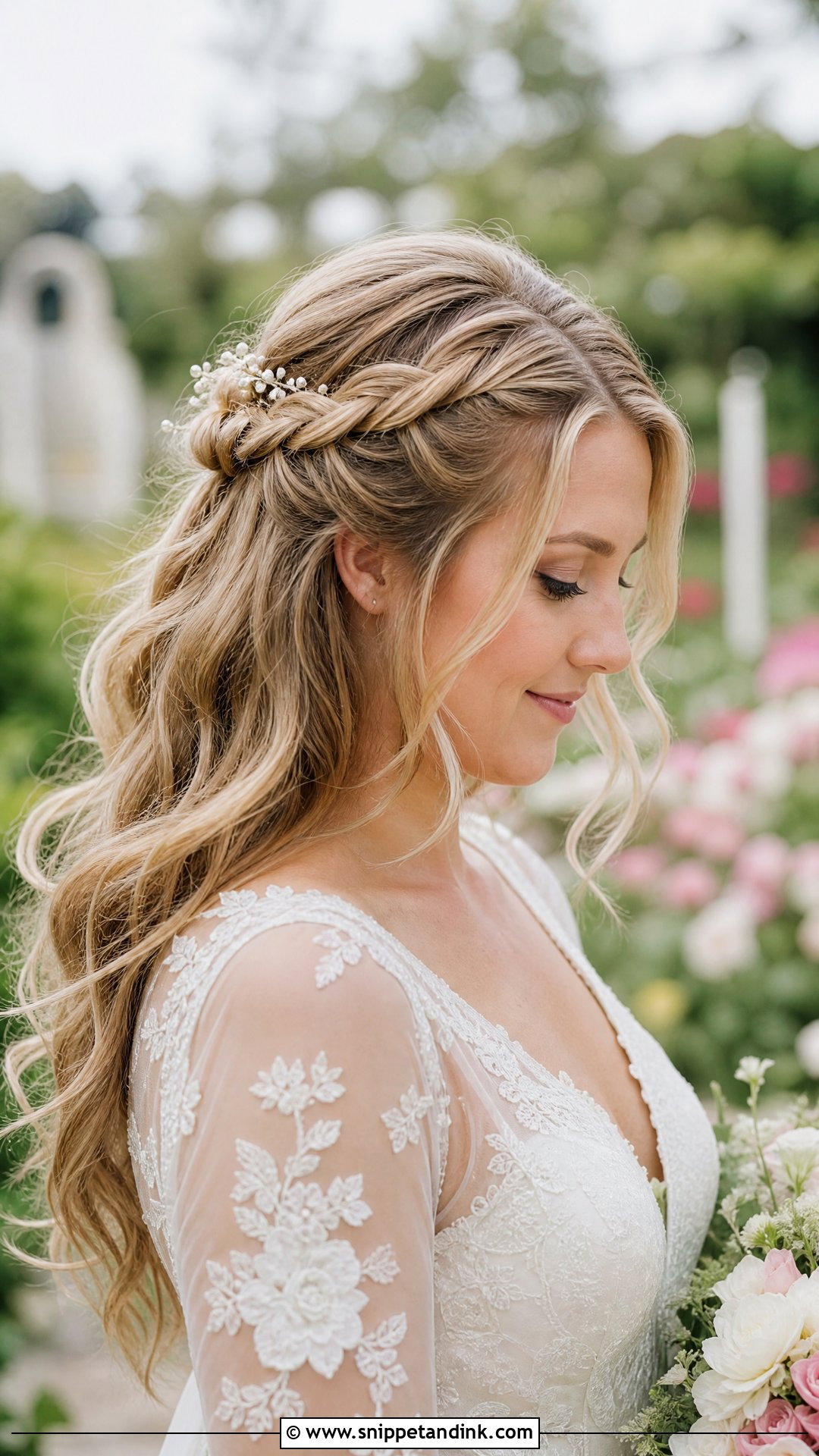 Fairy Bridal Half Up Half Down Hair - Snippet and Ink - 15 Fairy Bridal Hair Ideas