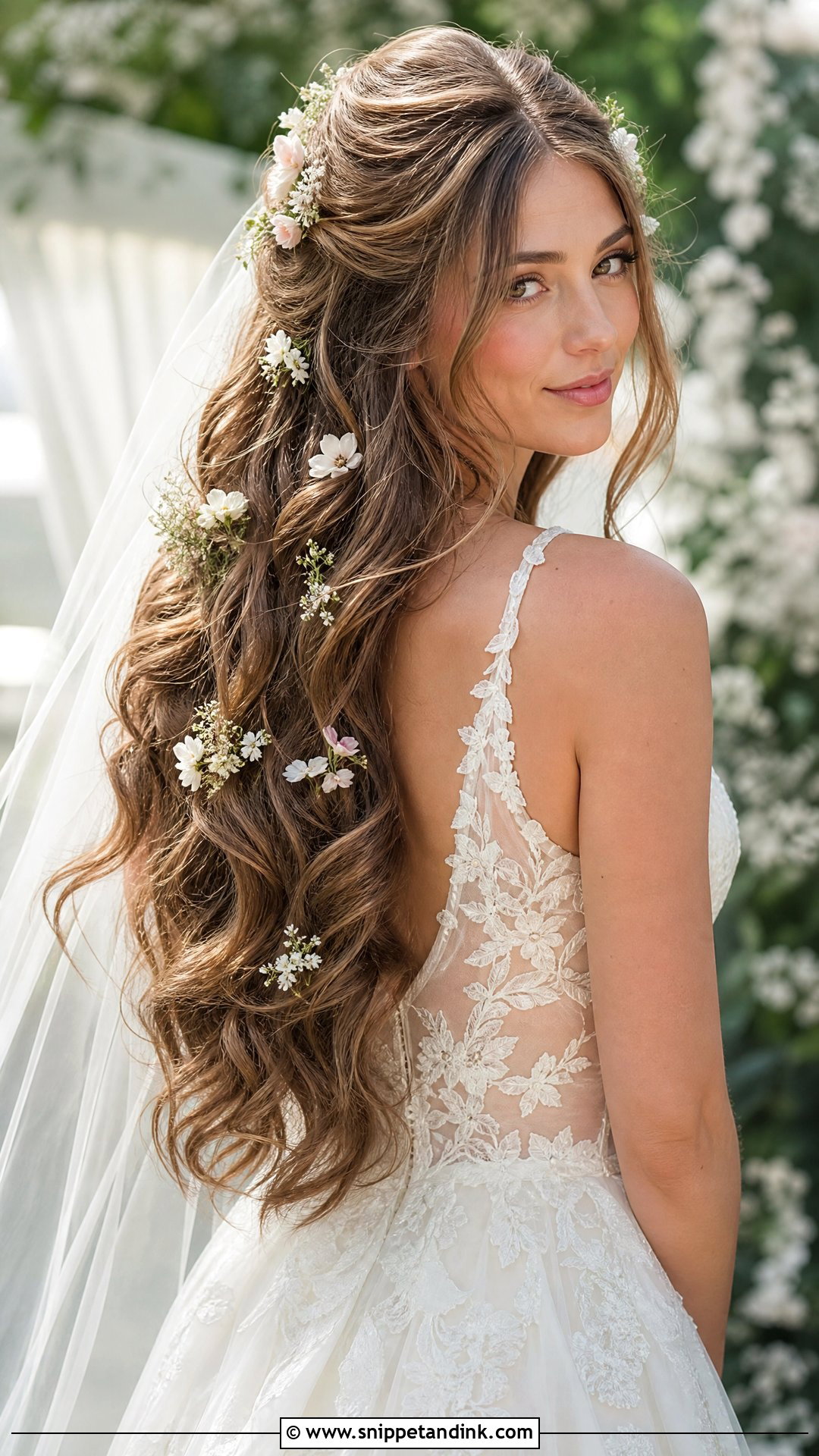 Fairy Bridal Long Hair With Flowers - Snippet and Ink - 15 Fairy Bridal Hair Ideas