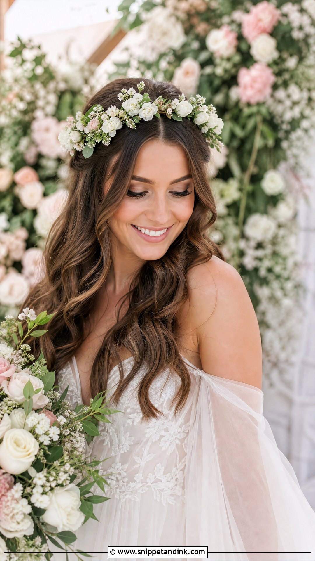 Fairy Bride Flower Crown Hair - Snippet and Ink - 15 Fairy Bride Hair Ideas