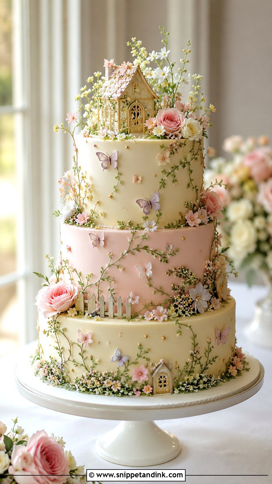 Fairy Garden Wedding Cake - Snippet and Ink - 20 Enchanted Cake Ideas for Wedding