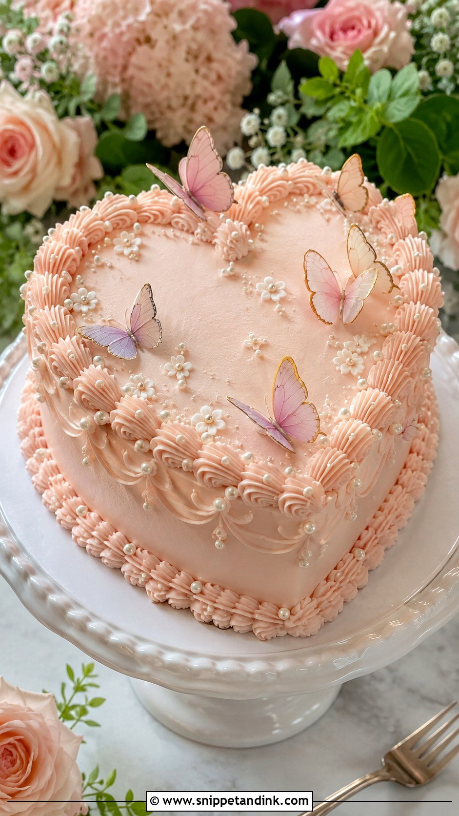 Fairy Heart Wedding Cake With Butterflies - Snippet and Ink - 20 Fairy Heart Cake Ideas for Wedding