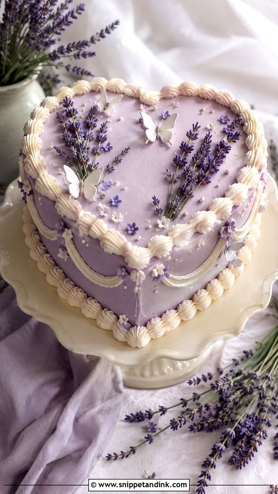 Fairy Heart Wedding Cake With Lavender - Snippet and Ink - 20 Fairy Heart Cake Ideas for Wedding