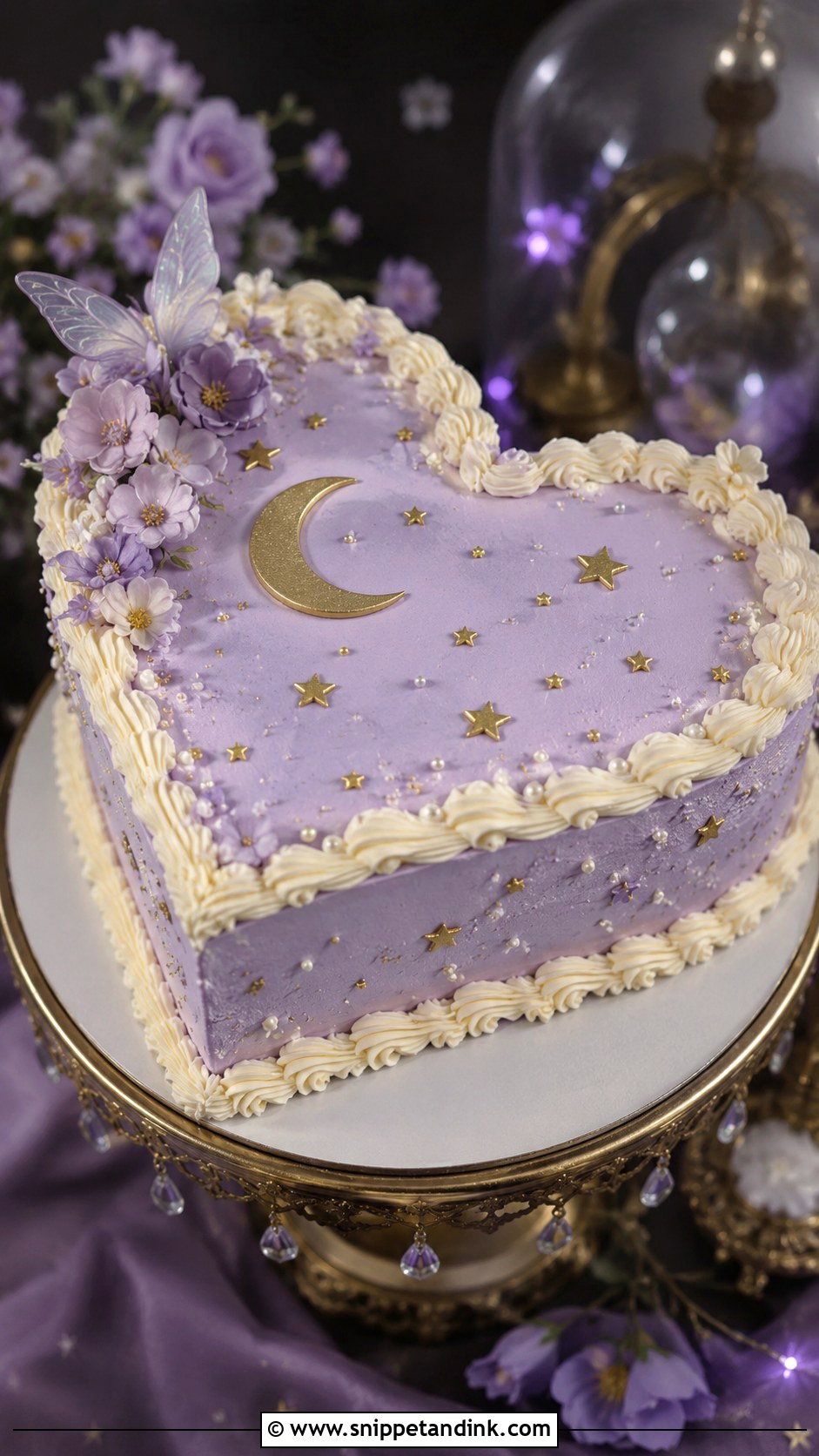 Fairy Heart Wedding Cake With Moon And Stars - Snippet and Ink - 20 Fairy Heart Cake Ideas for Wedding