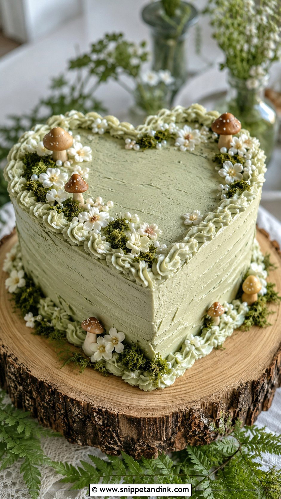 Fairy Heart Wedding Cake With Moss - Snippet and Ink - 20 Fairy Heart Cake Ideas for Wedding