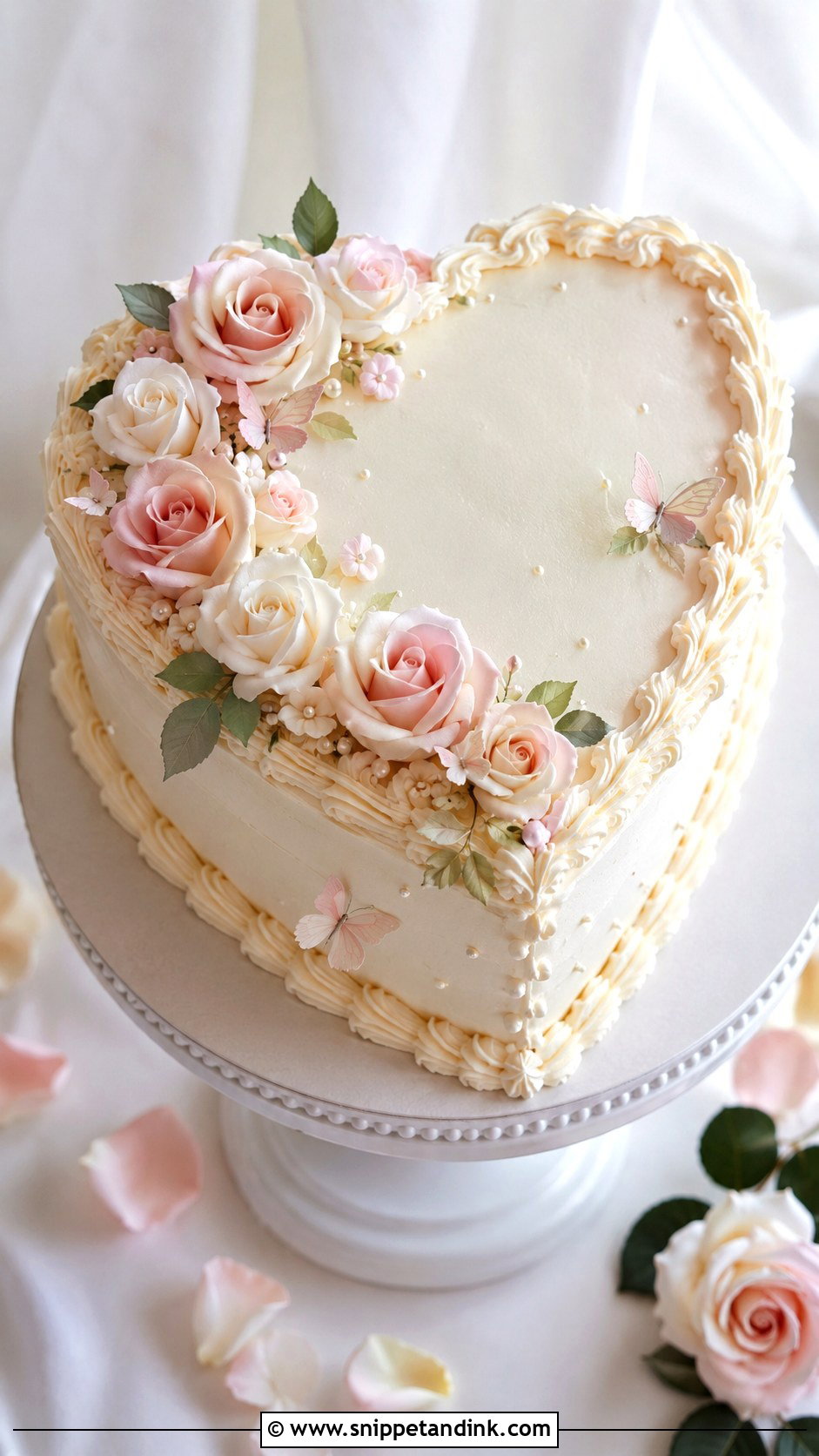 Fairy Heart Wedding Cake With Roses - Snippet and Ink - 20 Fairy Heart Cake Ideas for Wedding