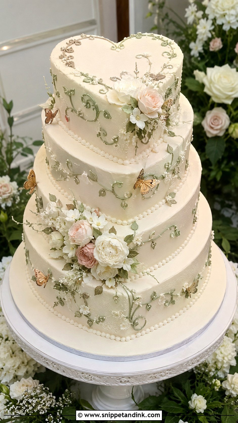 Fairy Heart Wedding Cake With Tiered Display - Snippet and Ink - 20 Fairy Heart Cake Ideas for Wedding